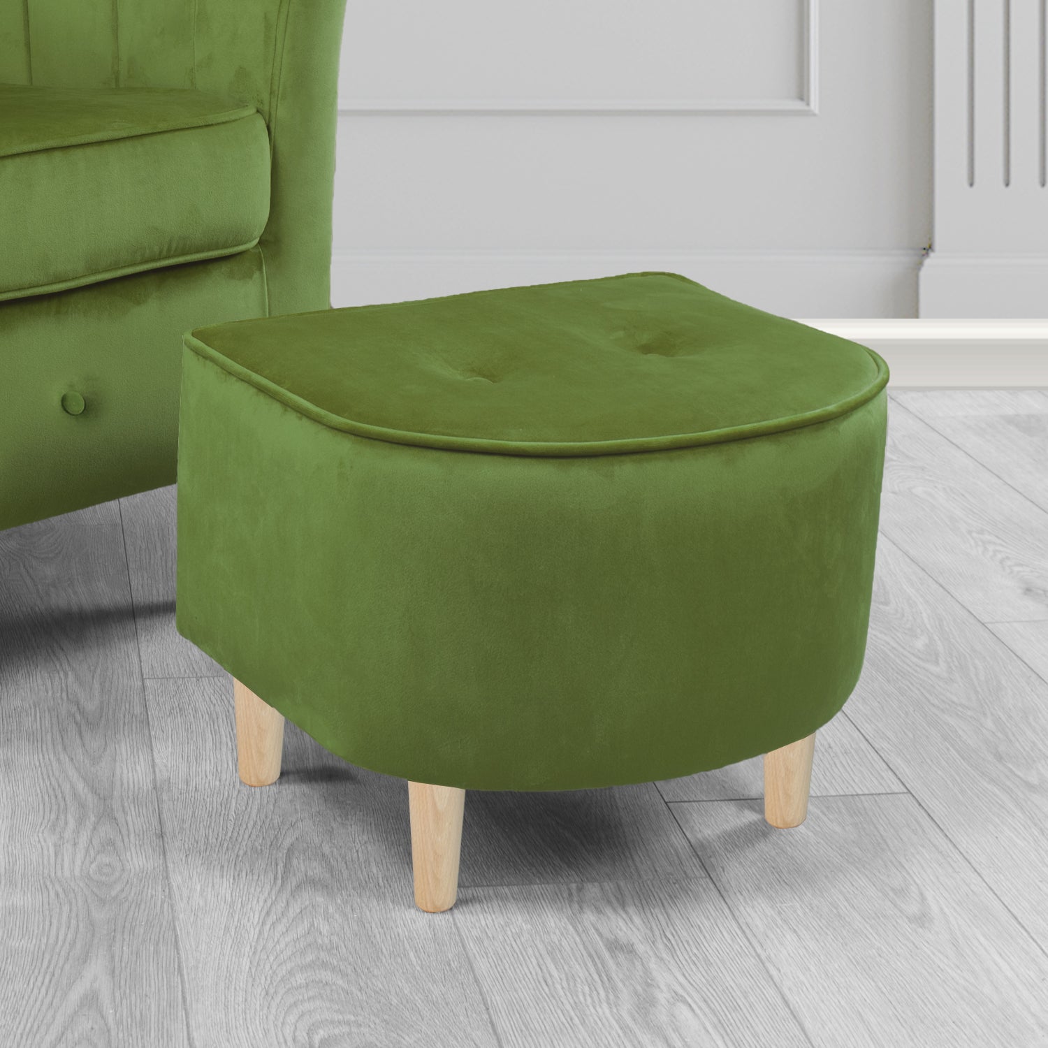 Doha Footstool in Sapore Crib 5 Velvet Fabric
