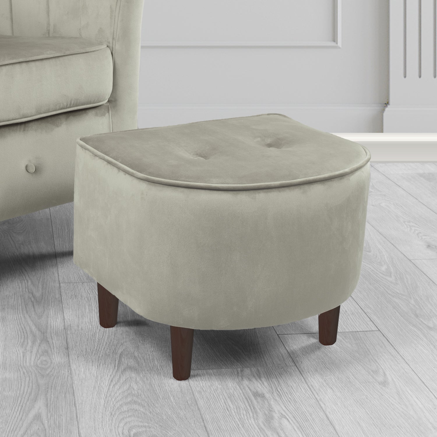 Doha Footstool in Sapore Crib 5 Velvet Fabric
