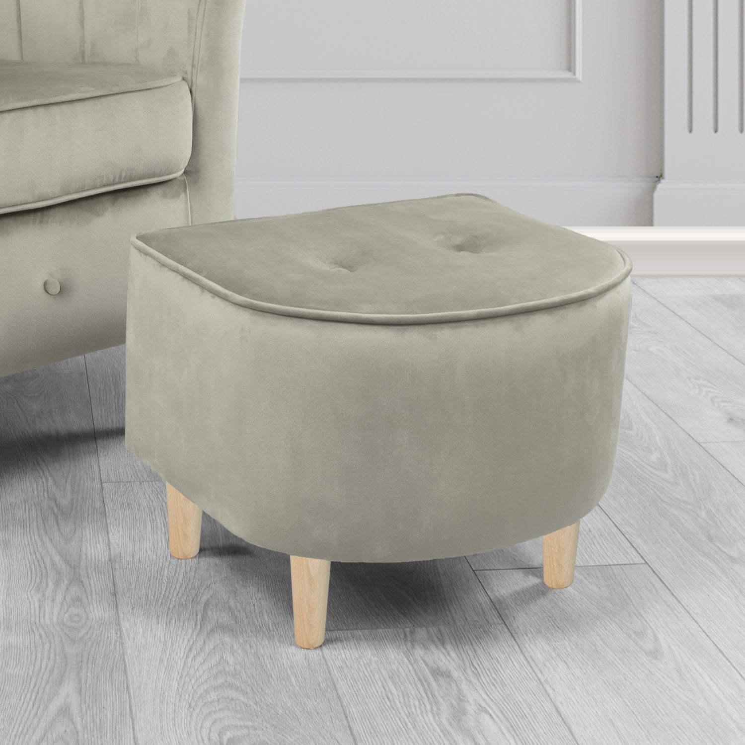 Doha Footstool in Sapore Crib 5 Velvet Fabric