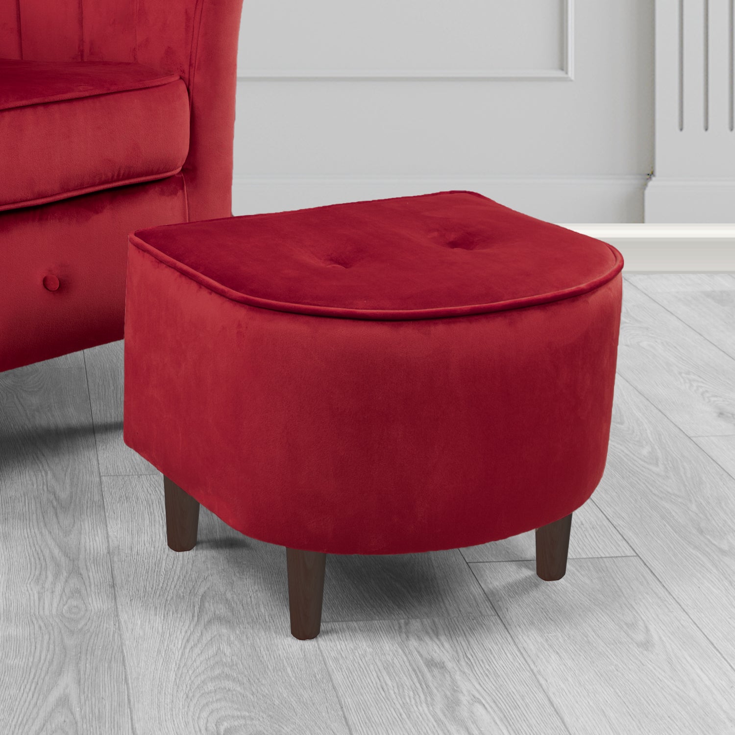 Doha Footstool in Sapore Crib 5 Velvet Fabric