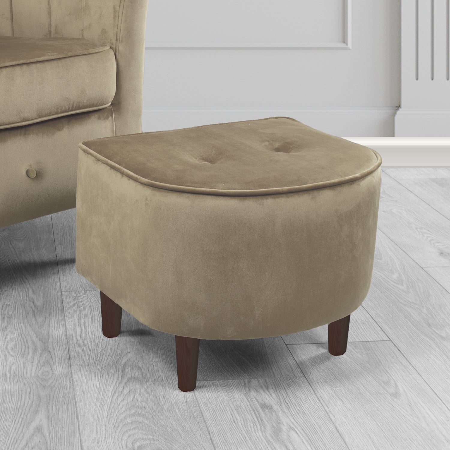 Doha Footstool in Sapore Crib 5 Velvet Fabric