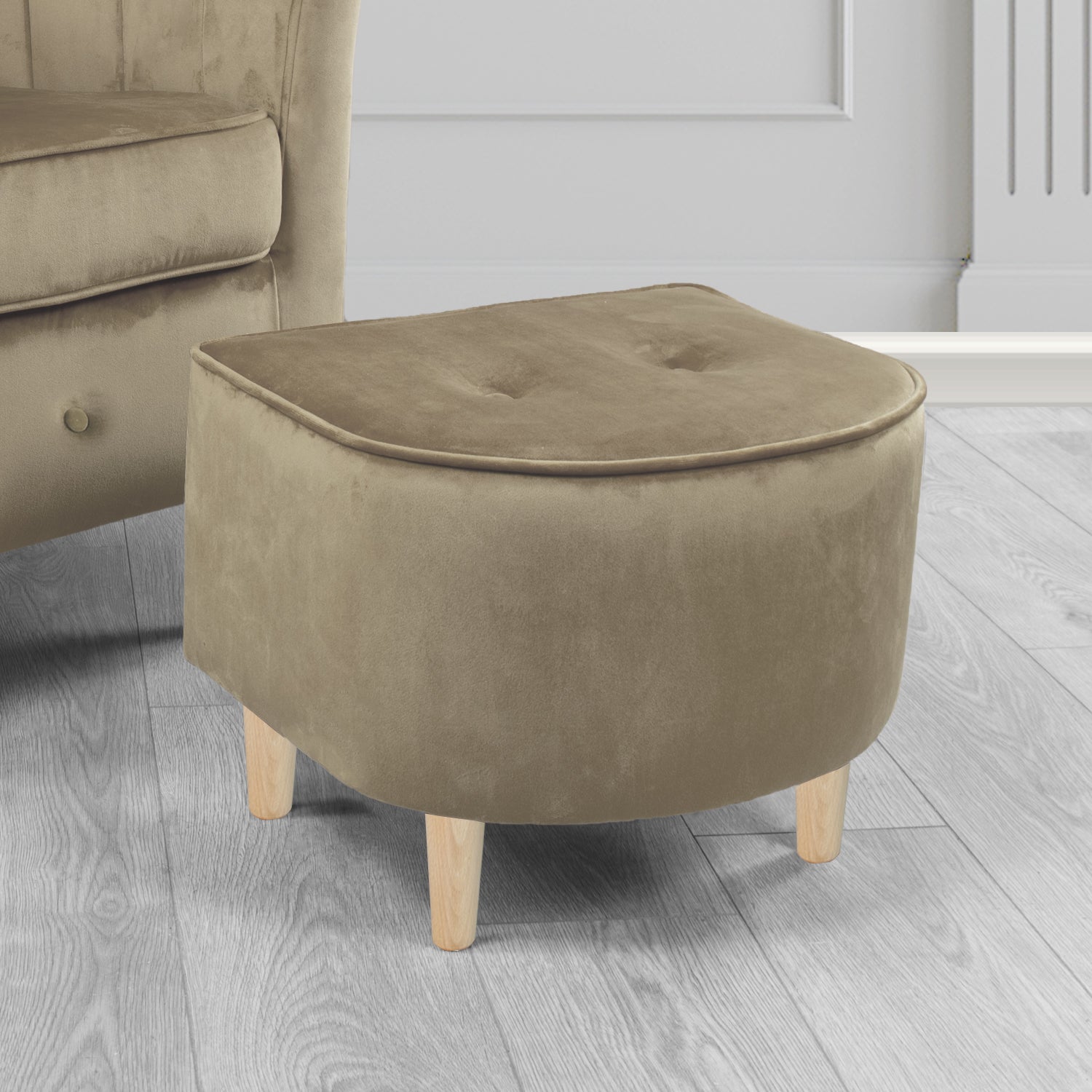 Doha Footstool in Sapore Crib 5 Velvet Fabric