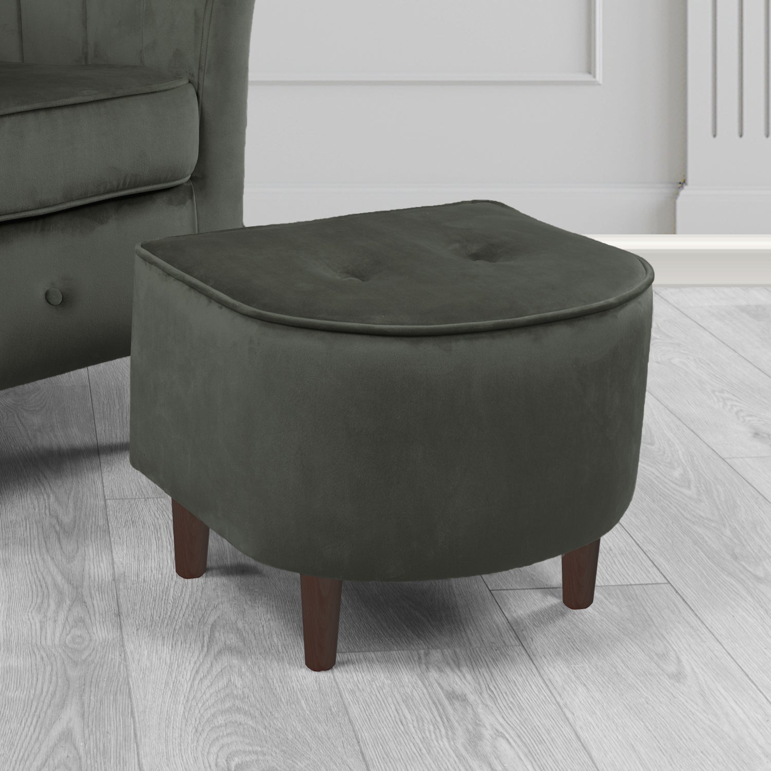 Doha Footstool in Sapore Crib 5 Velvet Fabric