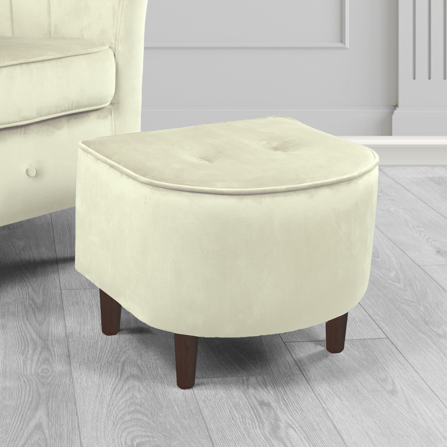 Doha Footstool in Sapore Crib 5 Velvet Fabric