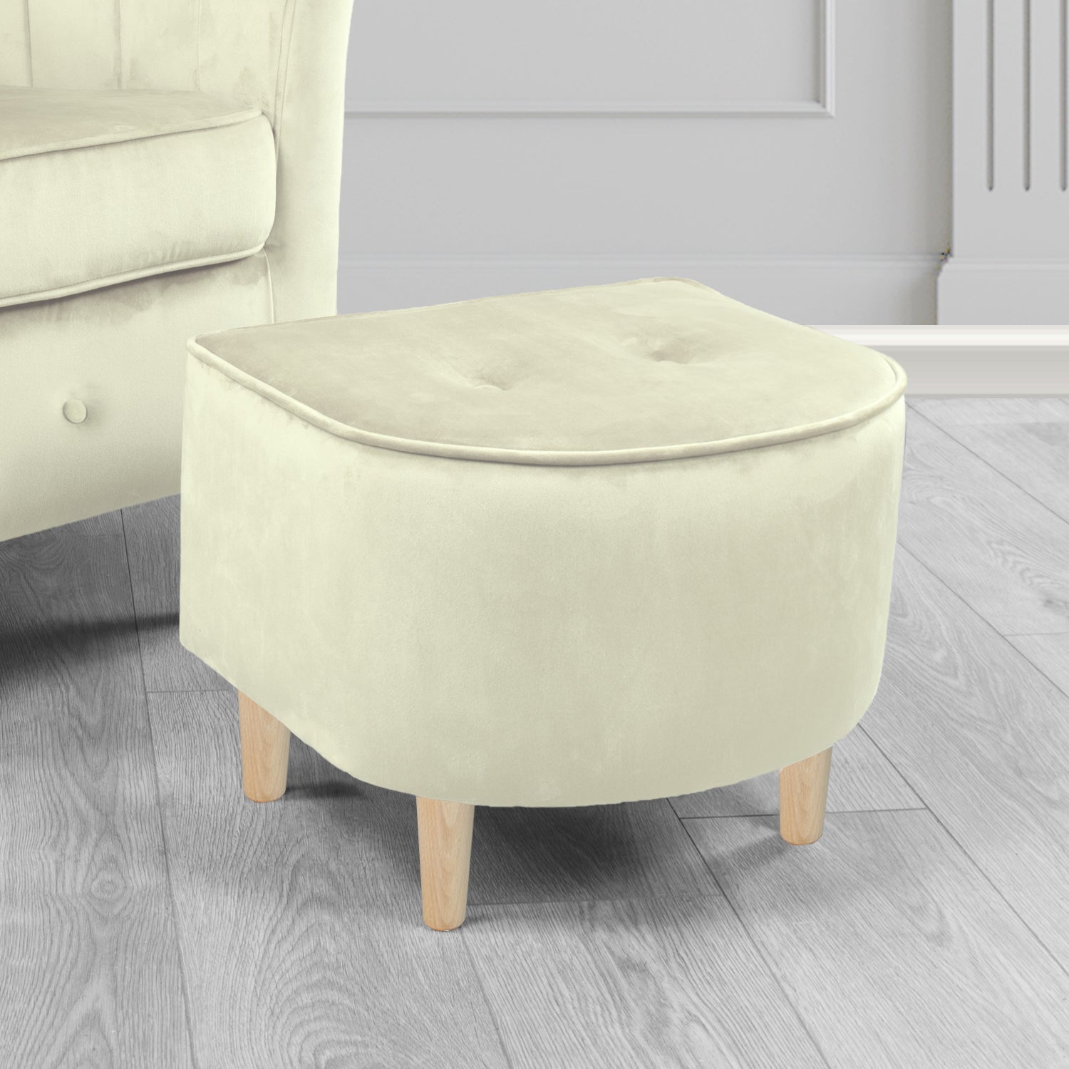 Doha Footstool in Sapore Crib 5 Velvet Fabric