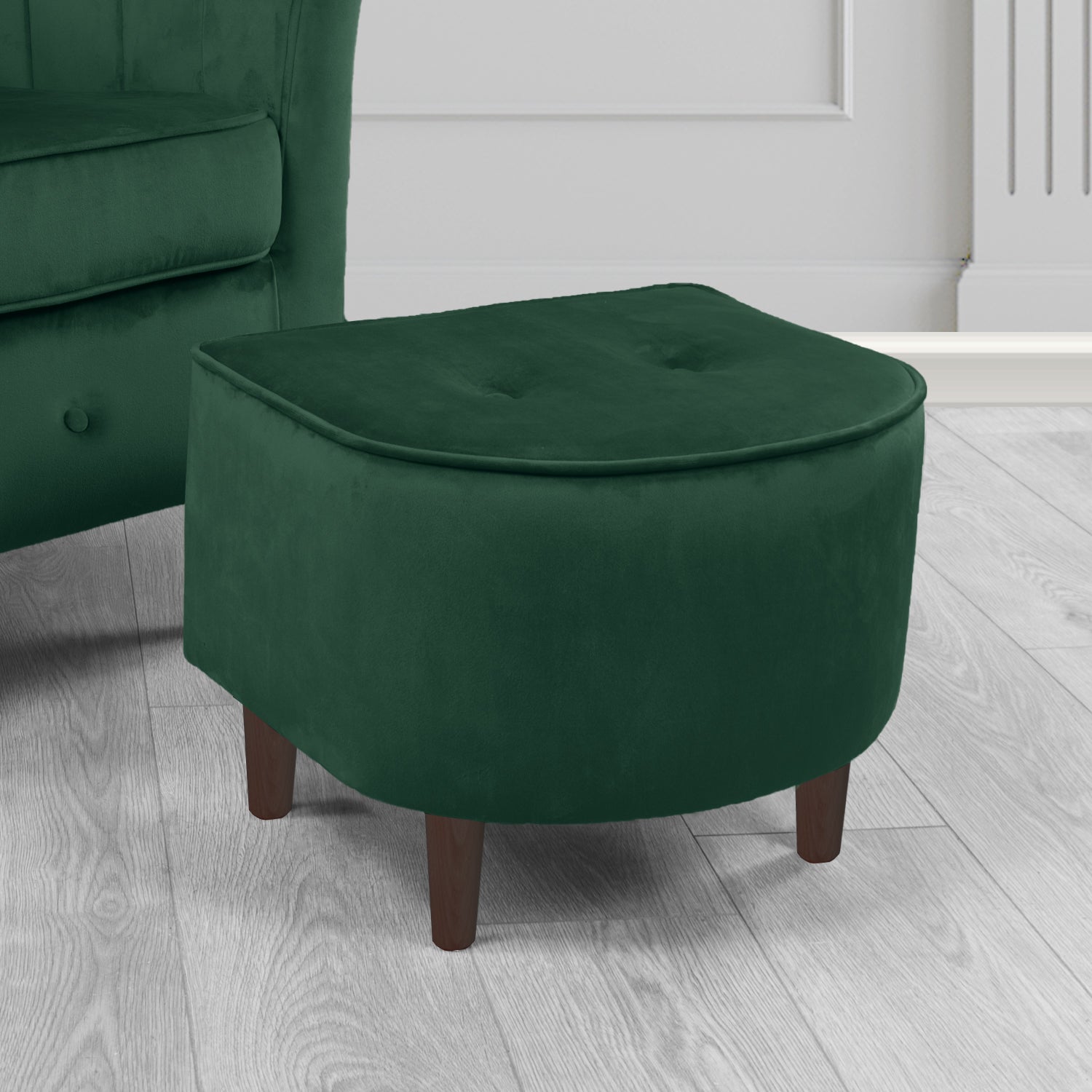 Doha Footstool in Sapore Crib 5 Velvet Fabric
