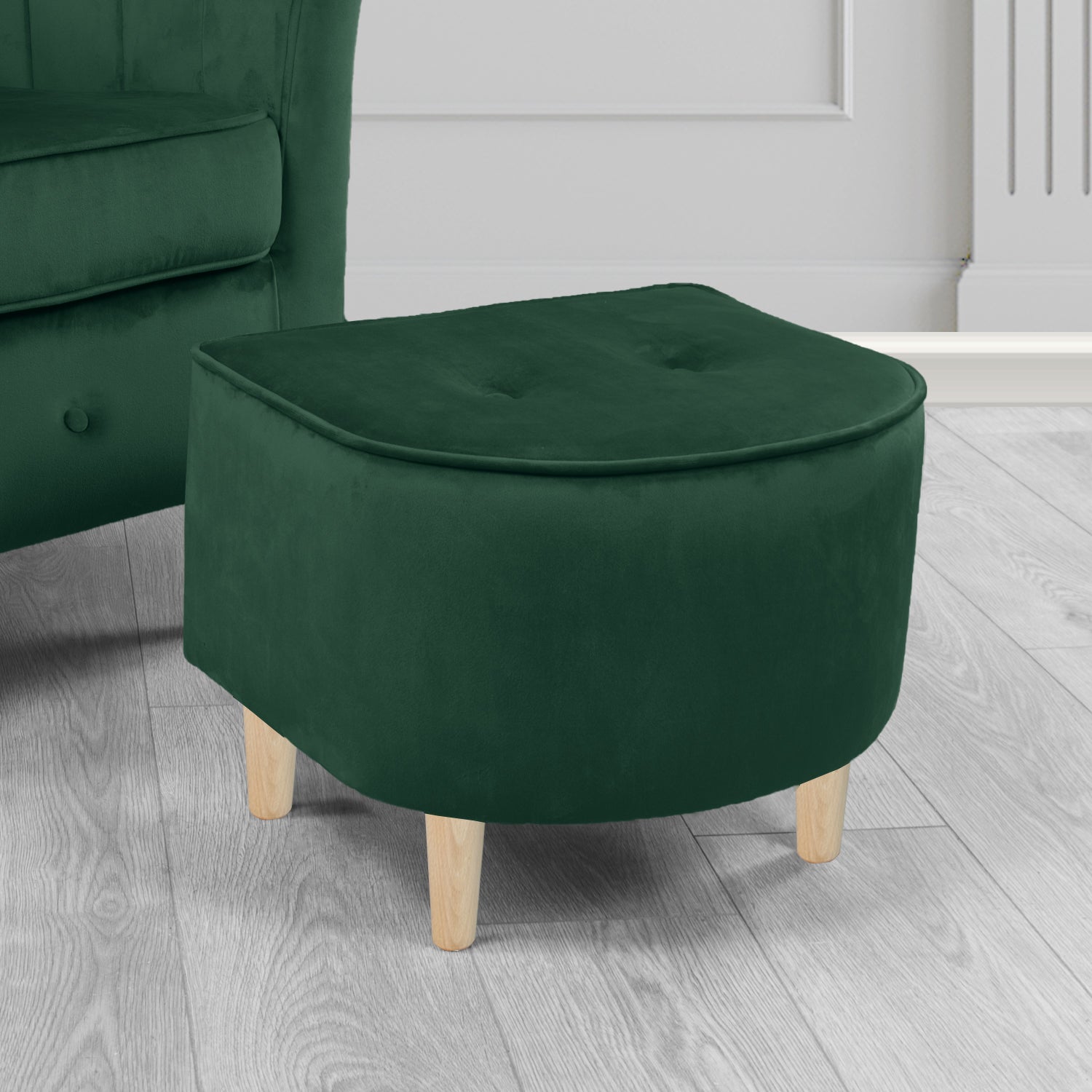 Doha Footstool in Sapore Crib 5 Velvet Fabric