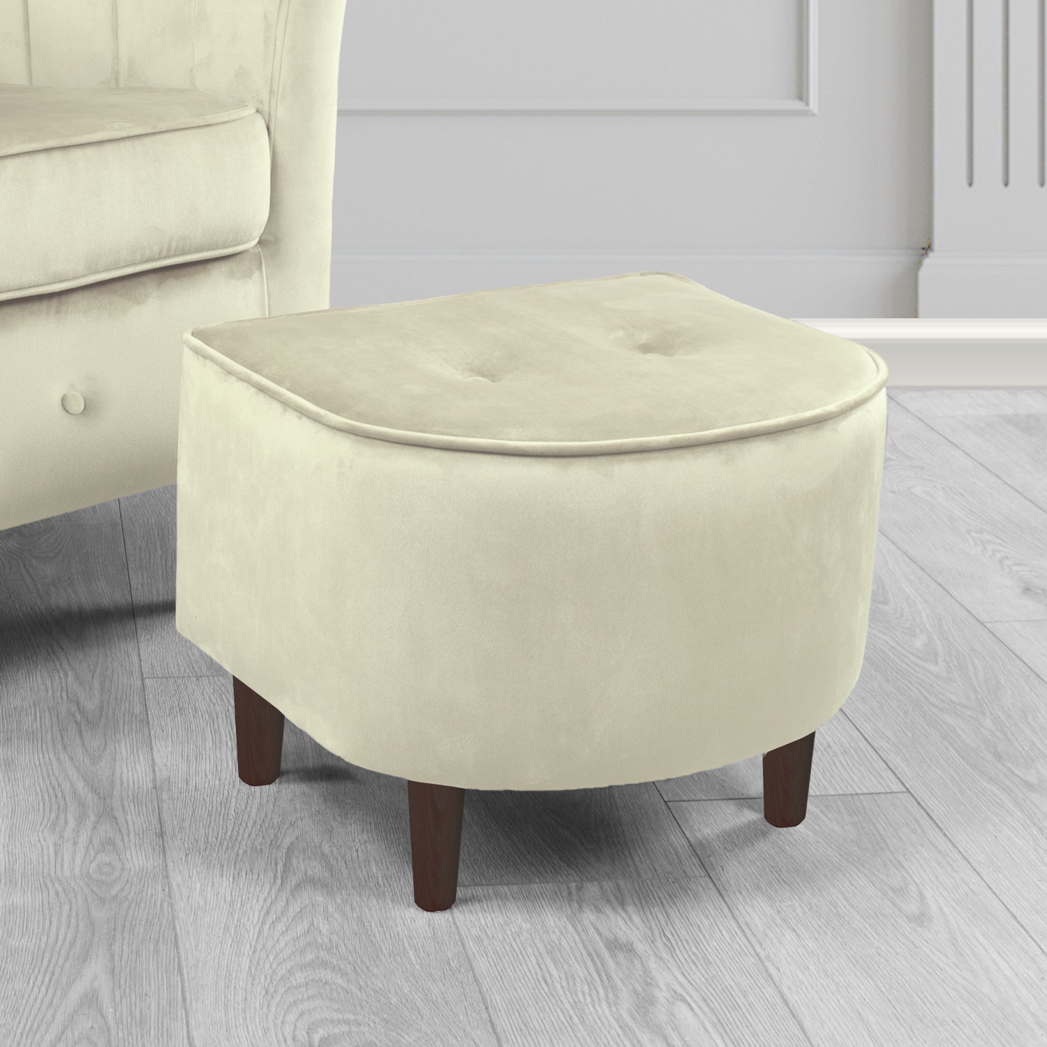 Doha Footstool in Sapore Crib 5 Velvet Fabric