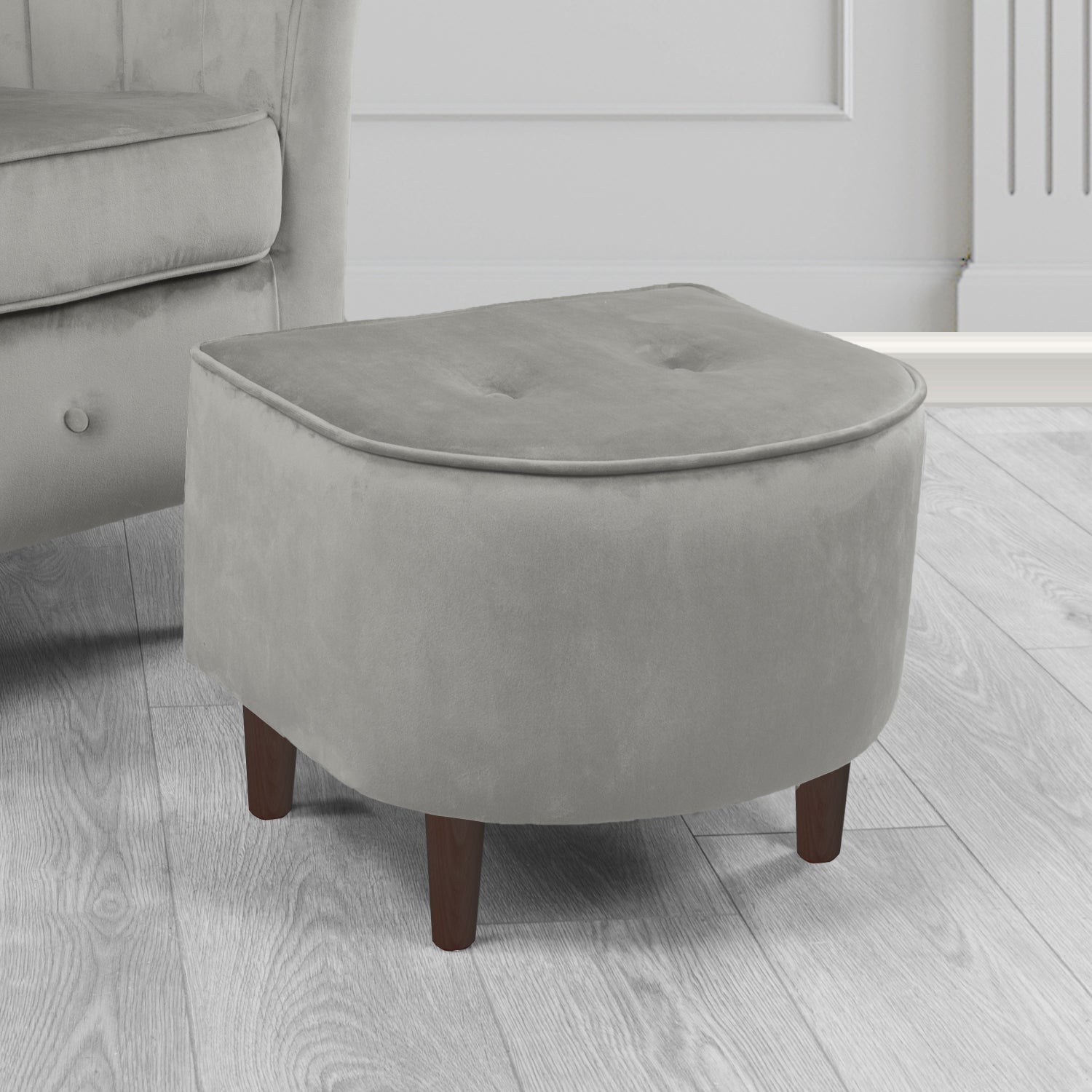 Doha Footstool in Sapore Crib 5 Velvet Fabric