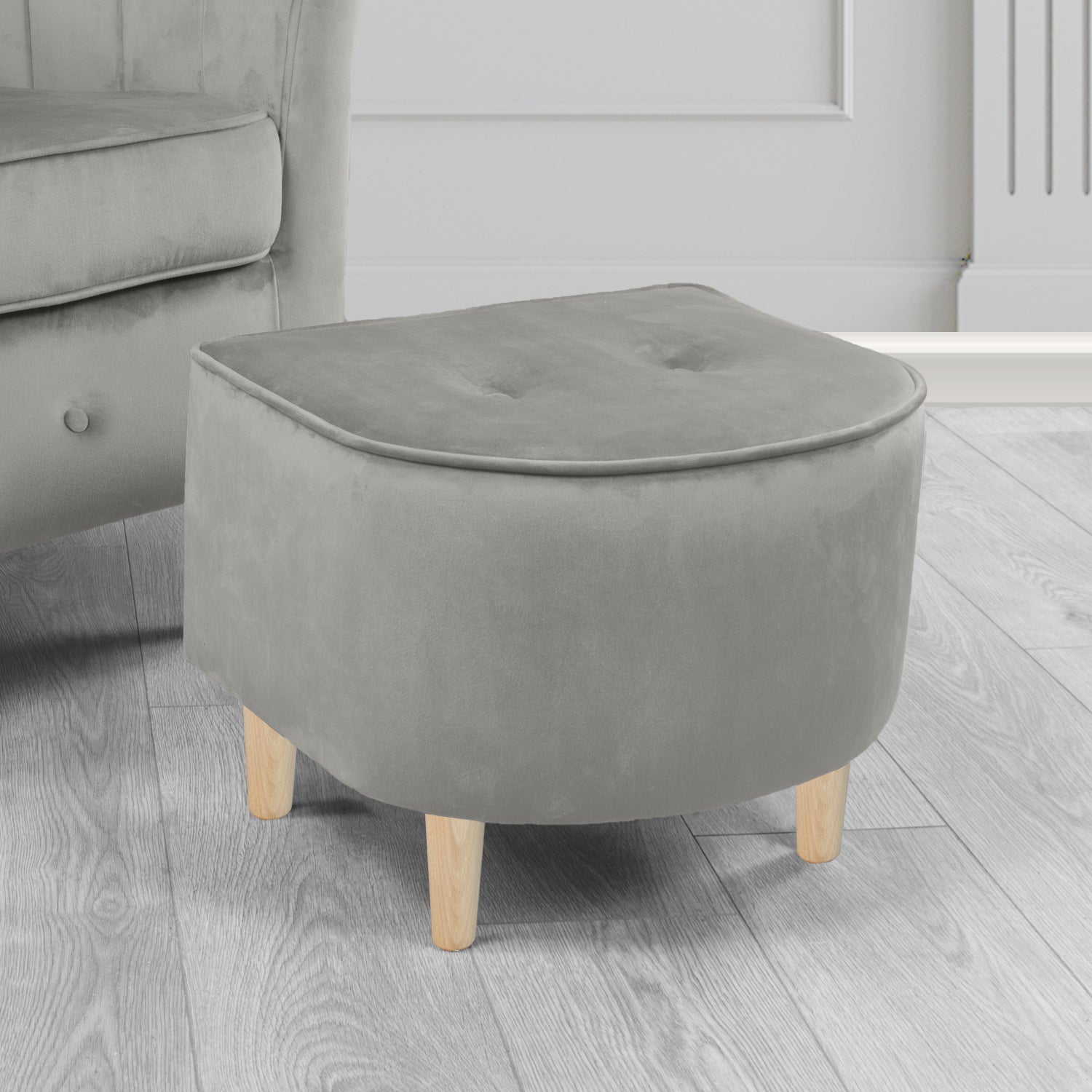 Doha Footstool in Sapore Crib 5 Velvet Fabric
