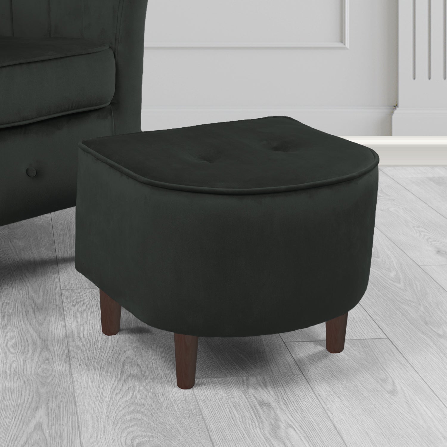 Doha Footstool in Sapore Crib 5 Velvet Fabric
