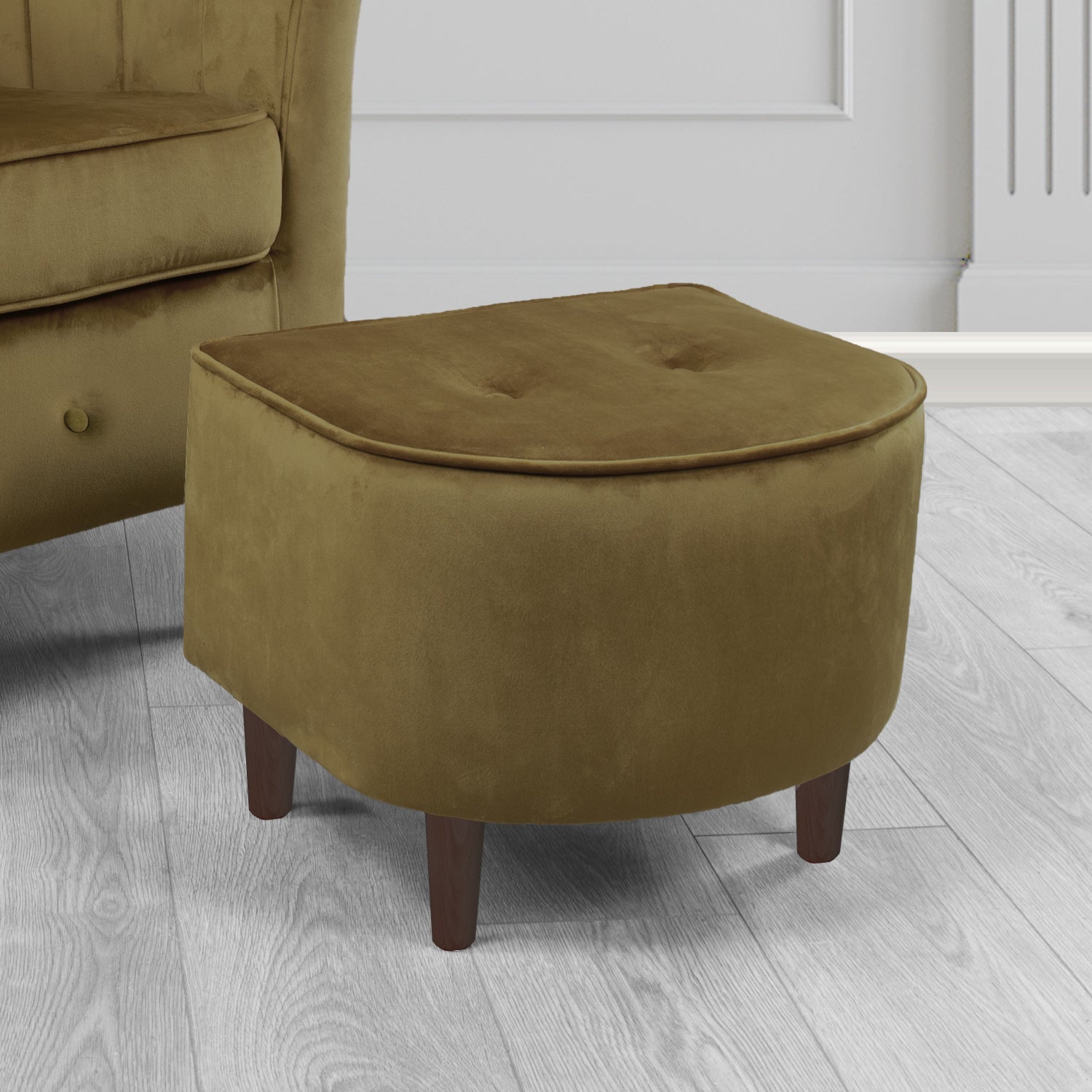 Doha Footstool in Sapore Crib 5 Velvet Fabric