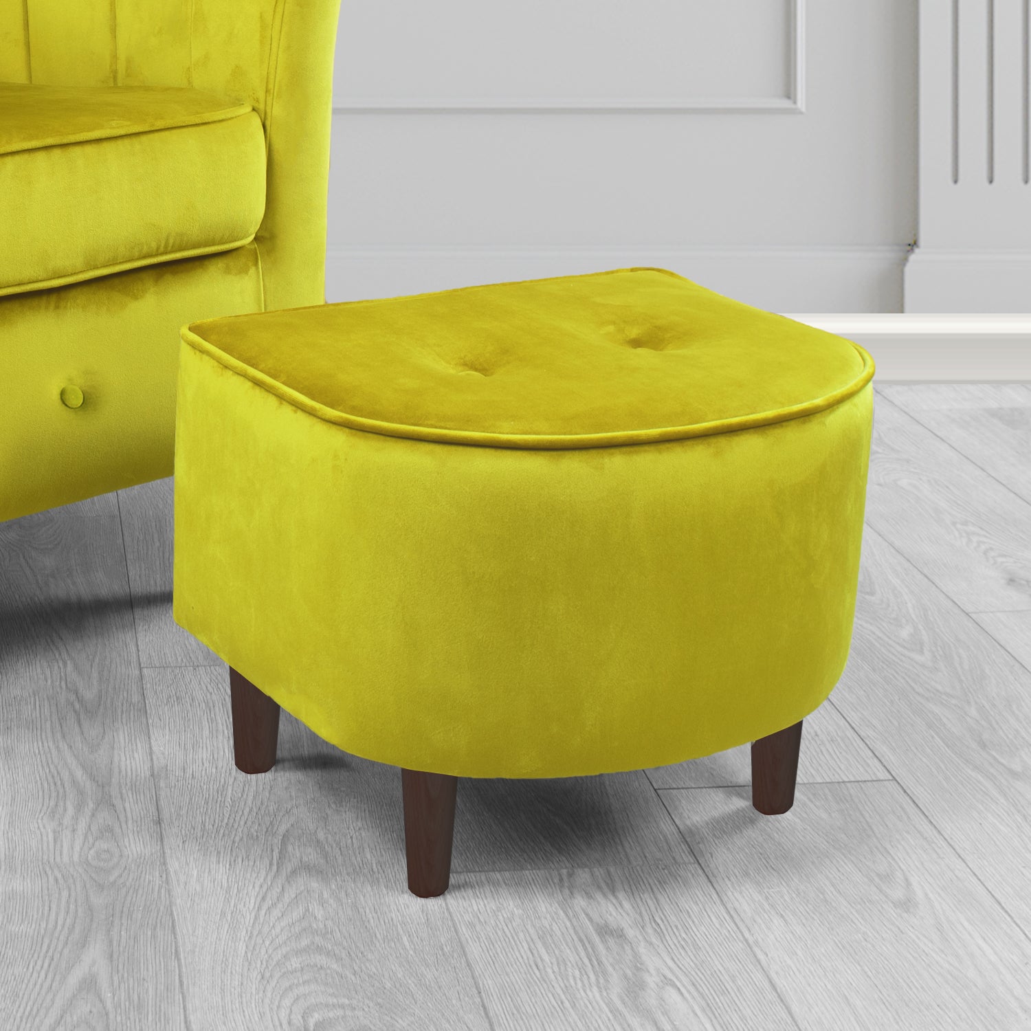 Doha Footstool in Sapore Crib 5 Velvet Fabric