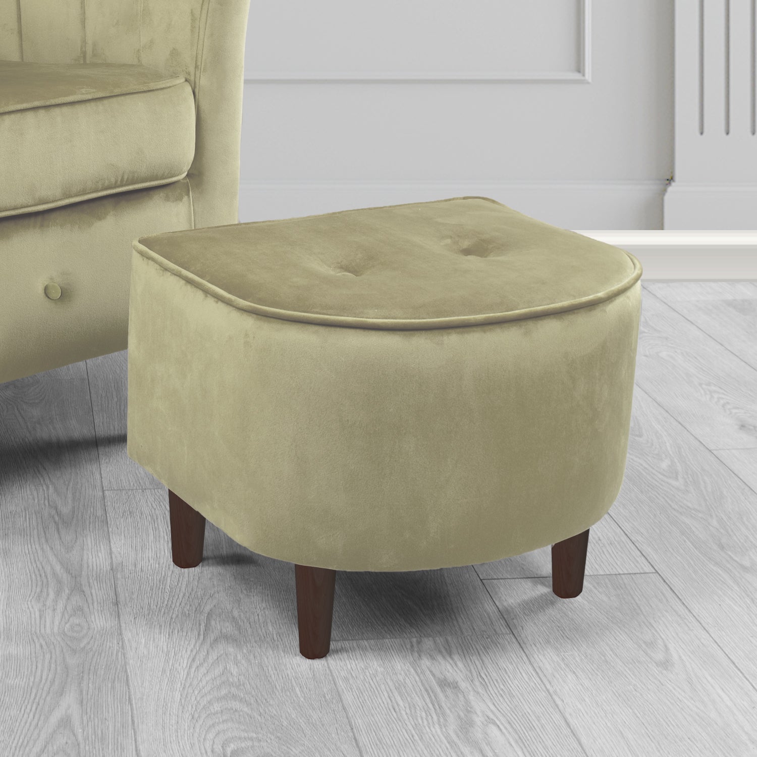 Doha Footstool in Sapore Crib 5 Velvet Fabric