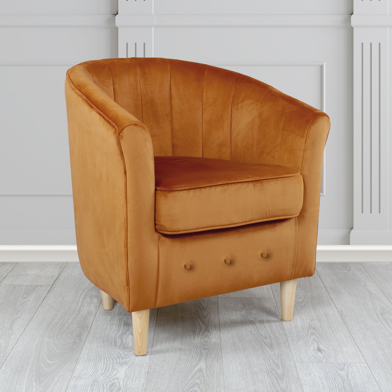 Doha Tub Chair in Sapore Plain Velvet Fabric