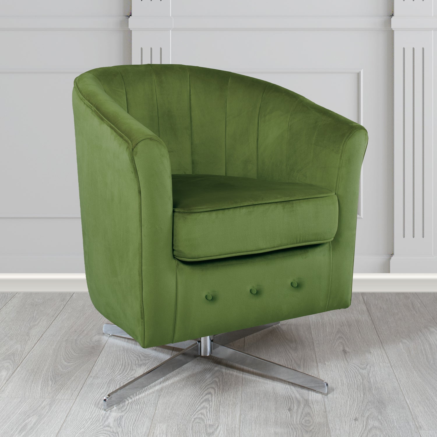 Doha Swivel Tub Chair in Sapore Crib 5 Velvet Fabric