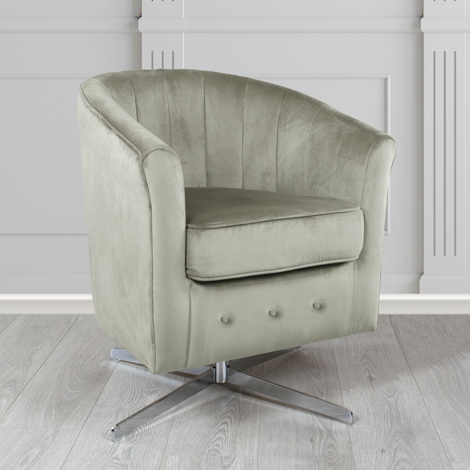 Doha Swivel Tub Chair in Sapore Crib 5 Velvet Fabric