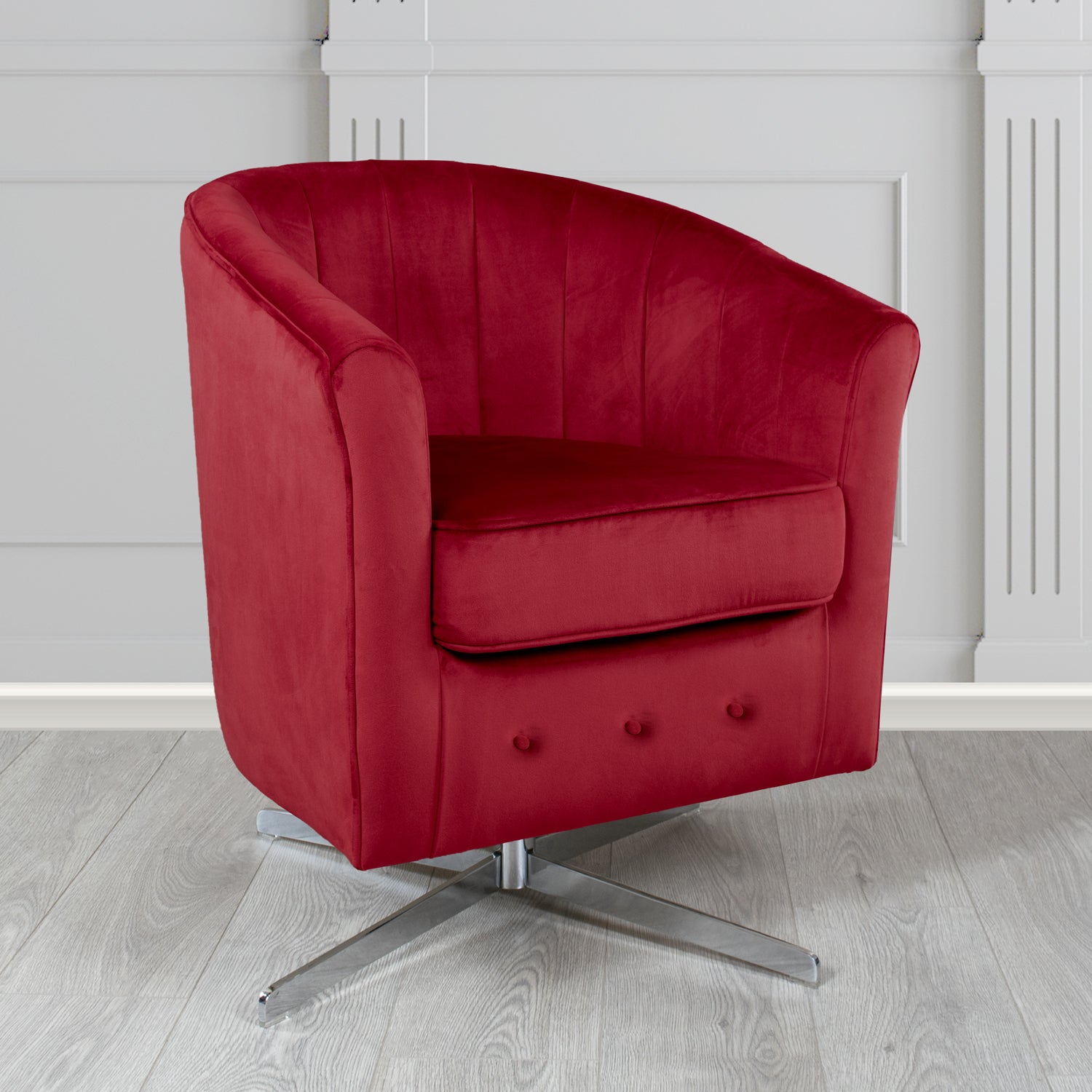 Doha Swivel Tub Chair in Sapore Crib 5 Velvet Fabric