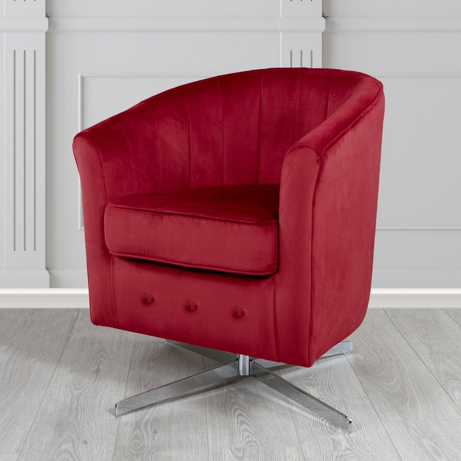 Doha Swivel Tub Chair in Sapore Crib 5 Velvet Fabric