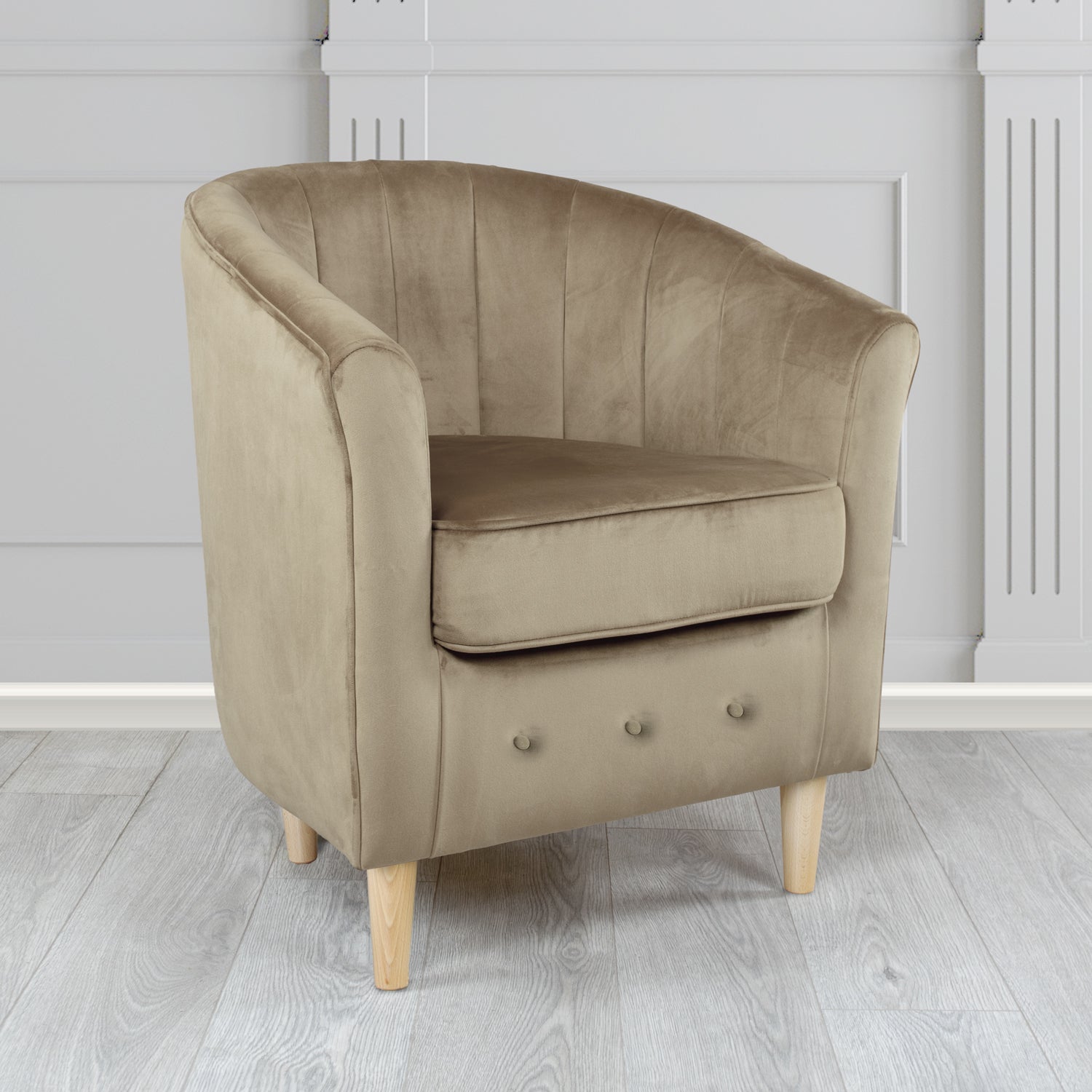 Doha Tub Chair in Sapore Plain Velvet Fabric
