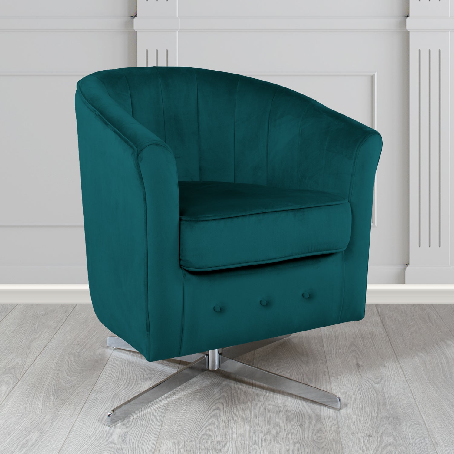 Doha Swivel Tub Chair in Sapore Crib 5 Velvet Fabric