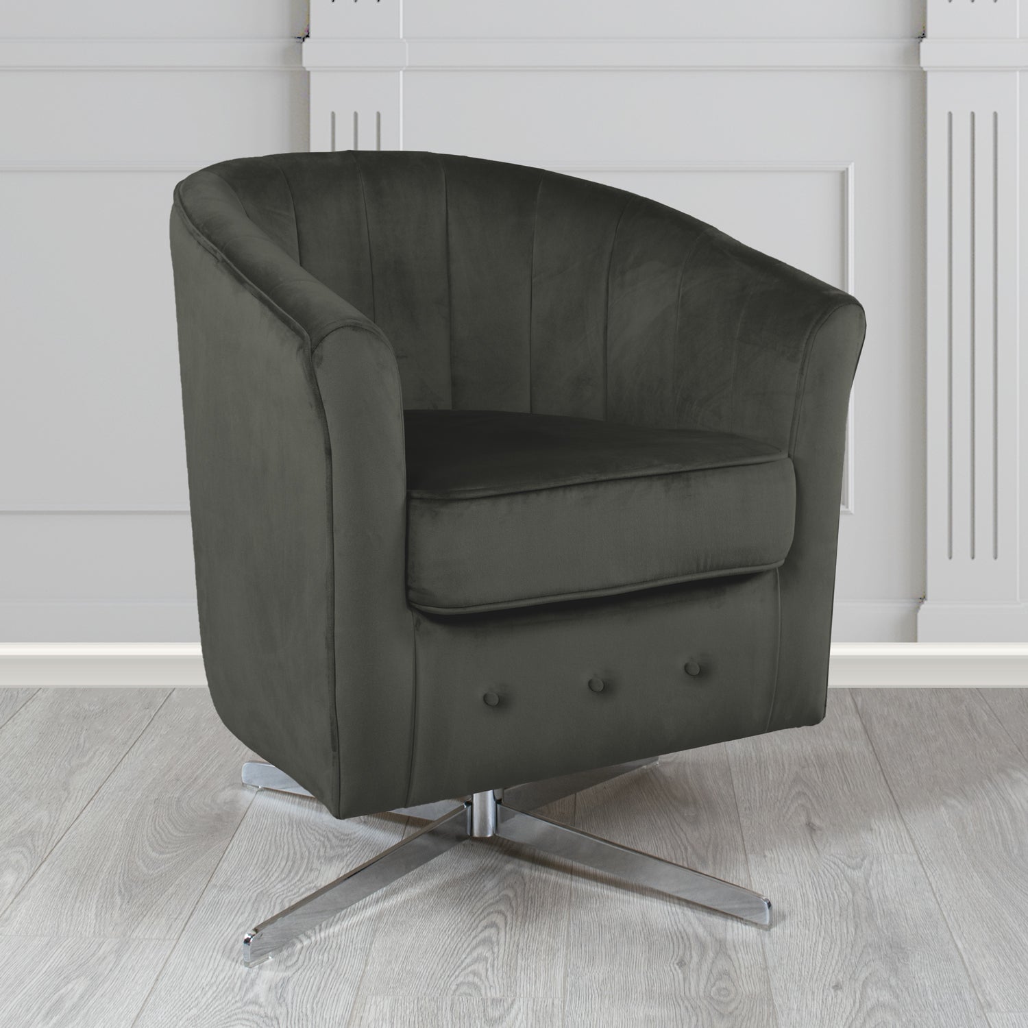 Doha Swivel Tub Chair in Sapore Crib 5 Velvet Fabric
