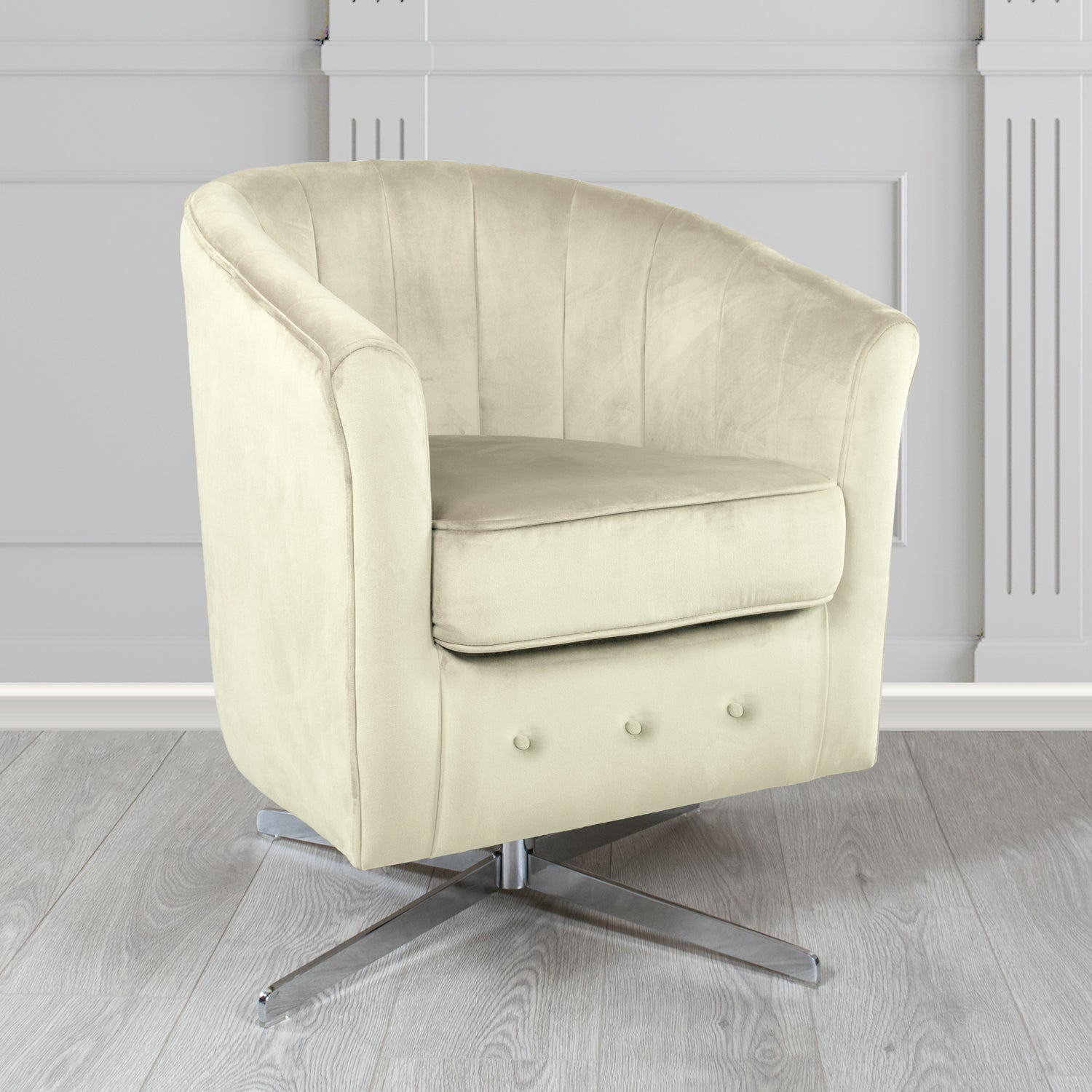 Doha Swivel Tub Chair in Sapore Crib 5 Velvet Fabric