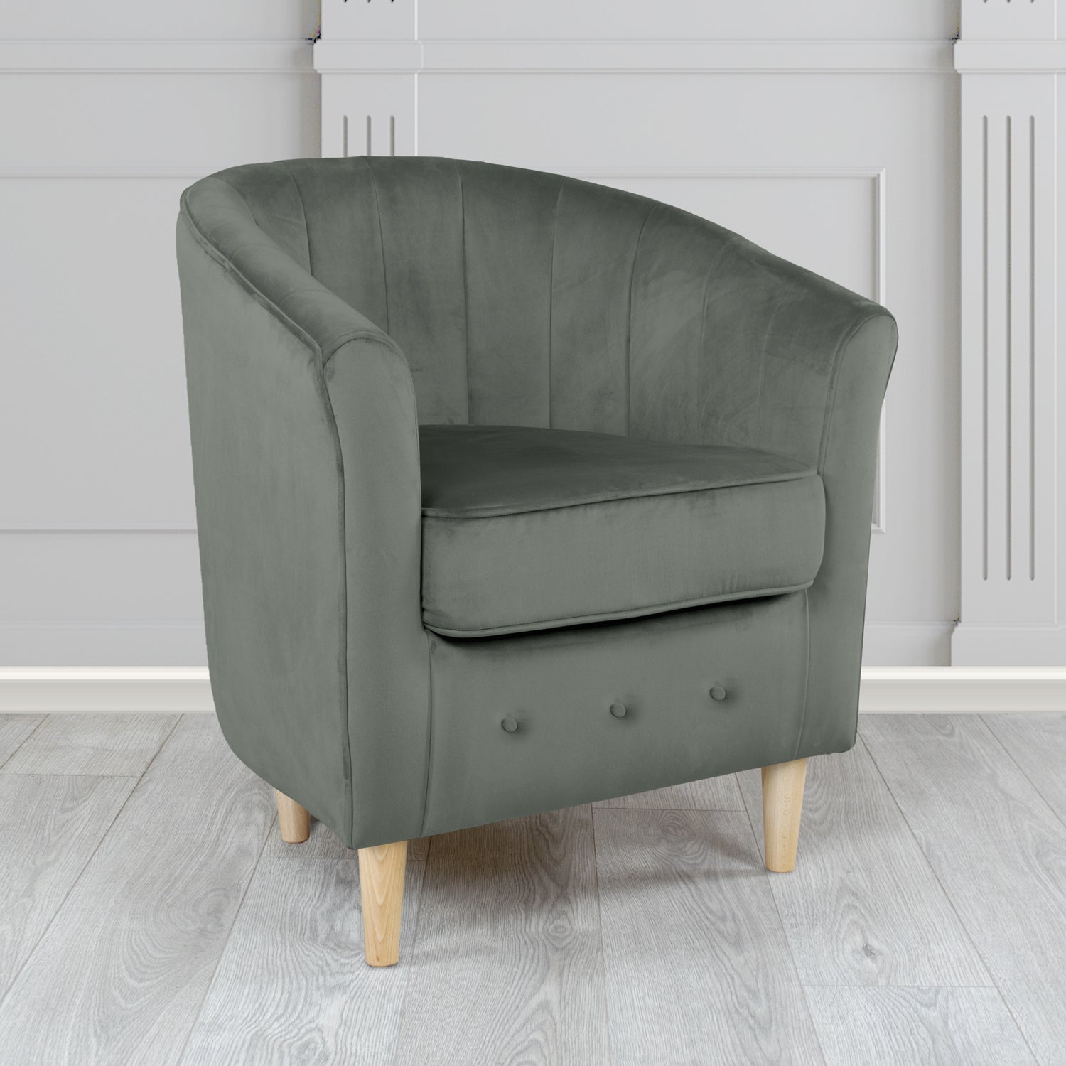 Doha Tub Chair in Sapore Plain Velvet Fabric