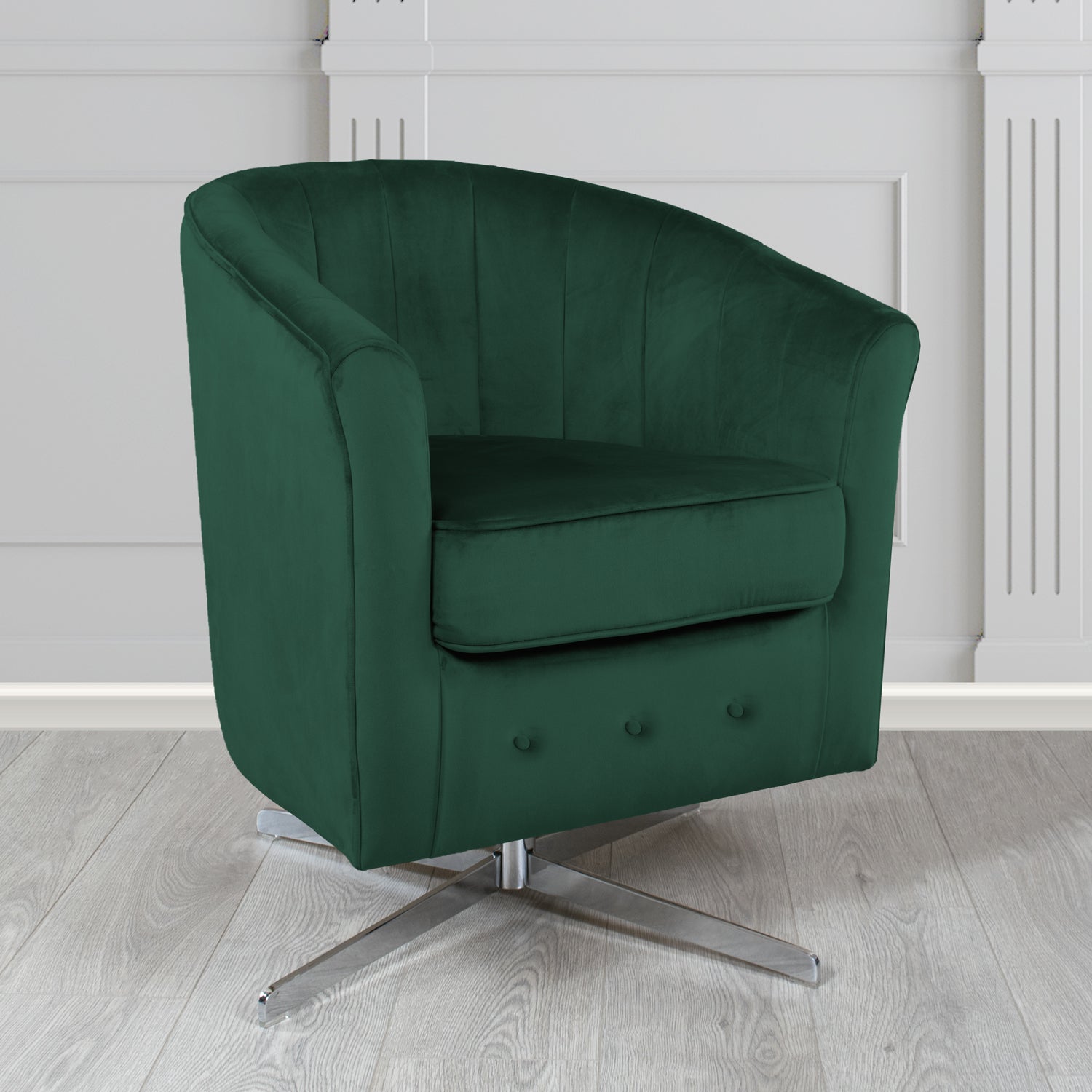 Doha Swivel Tub Chair in Sapore Crib 5 Velvet Fabric