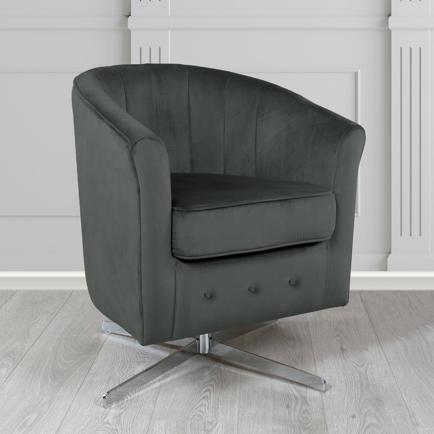 Doha Swivel Tub Chair in Sapore Crib 5 Velvet Fabric