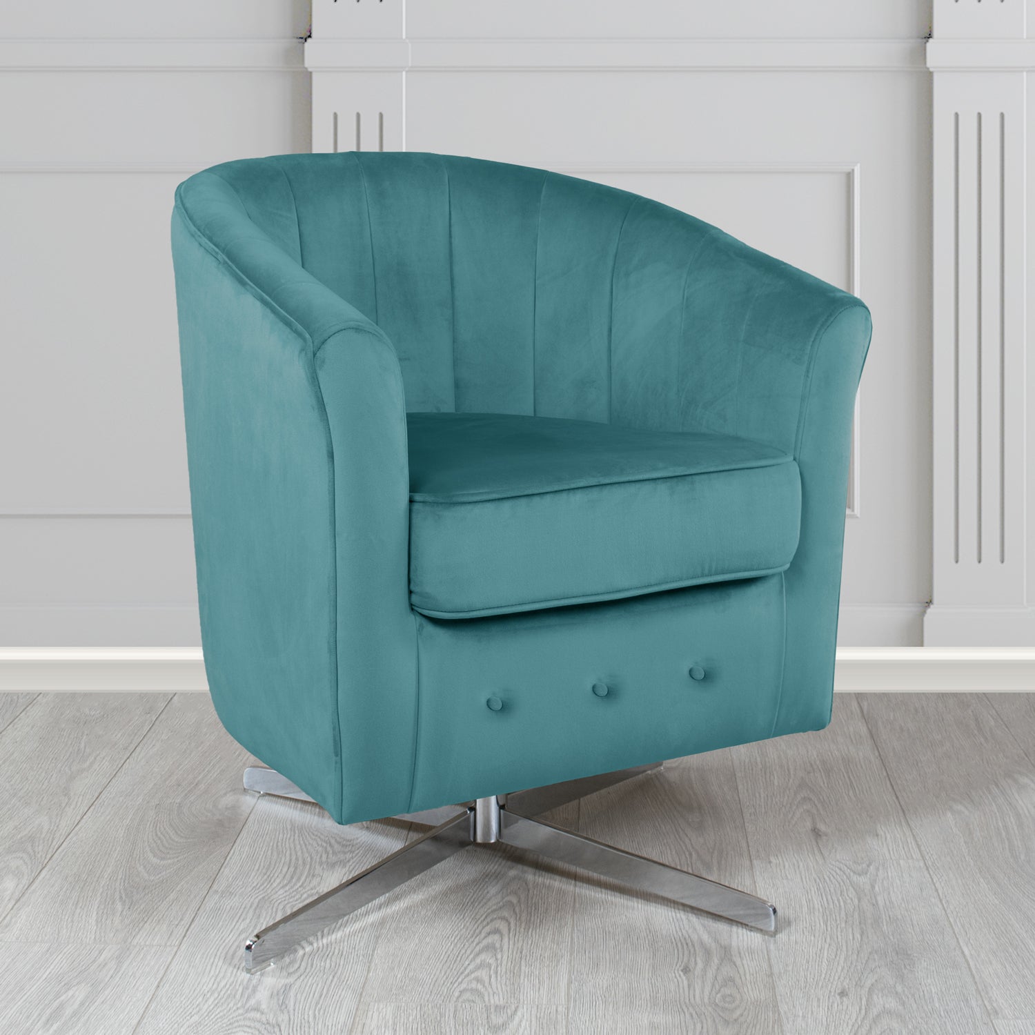 Doha Swivel Tub Chair in Sapore Crib 5 Velvet Fabric