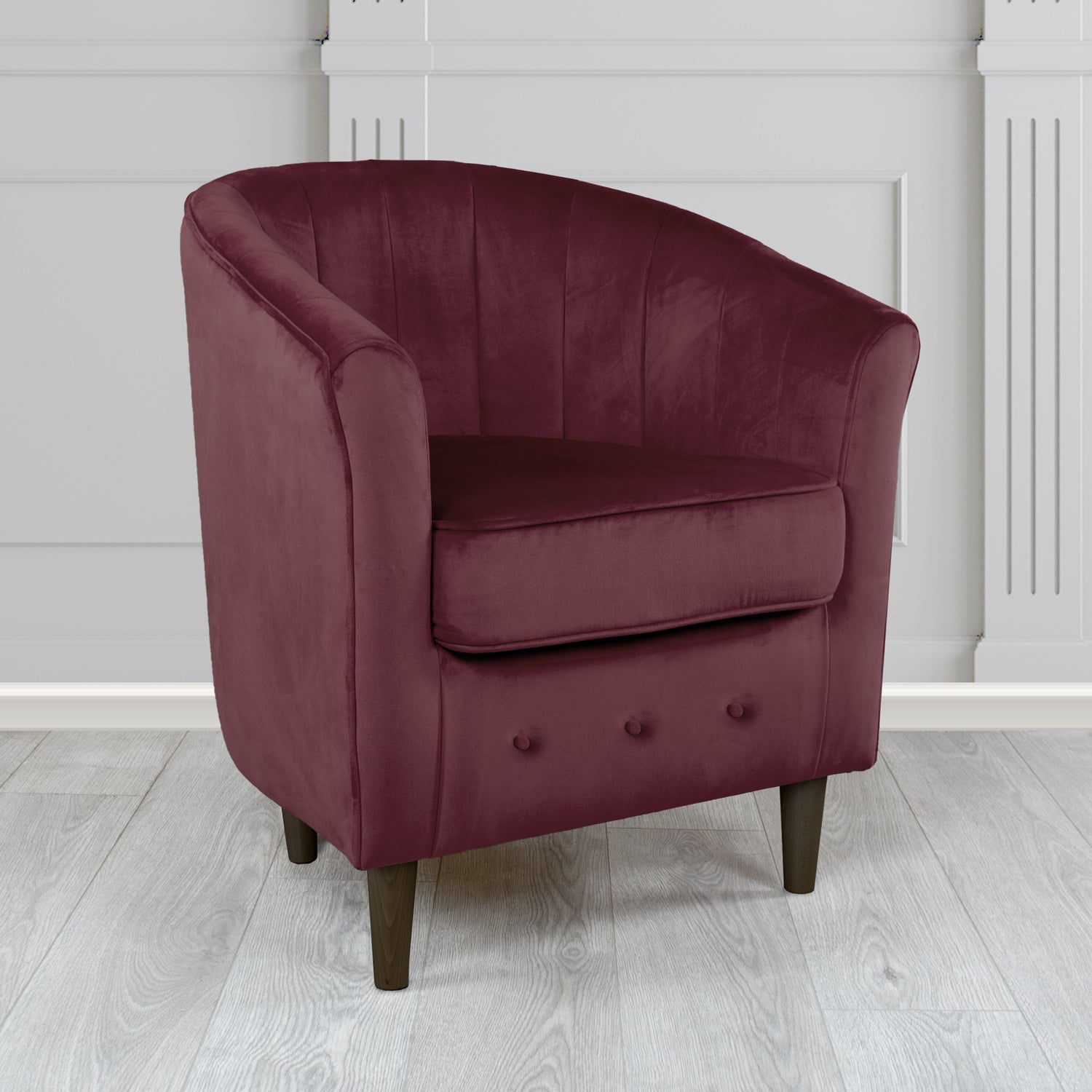 Doha Tub Chair in Sapore Plain Velvet Fabric