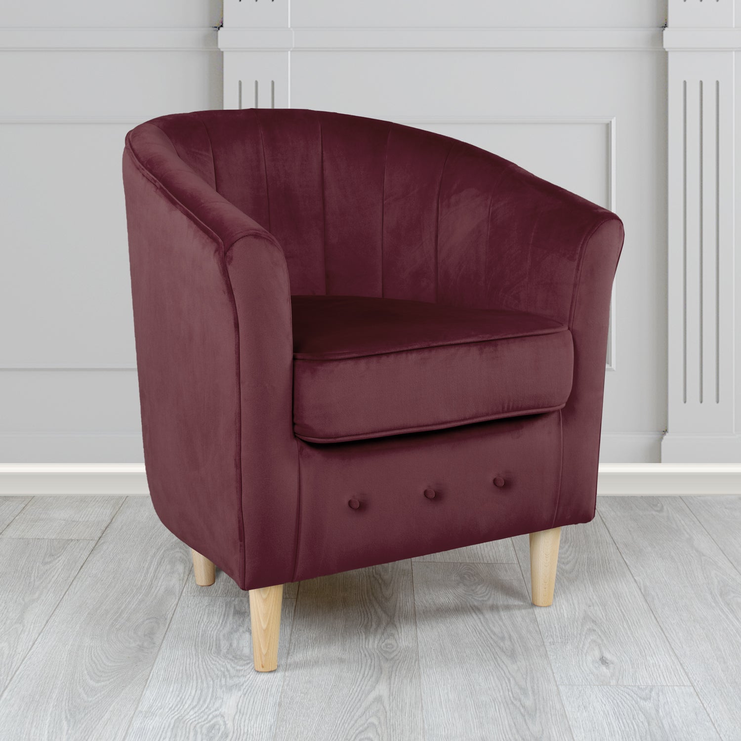 Doha Tub Chair in Sapore Plain Velvet Fabric