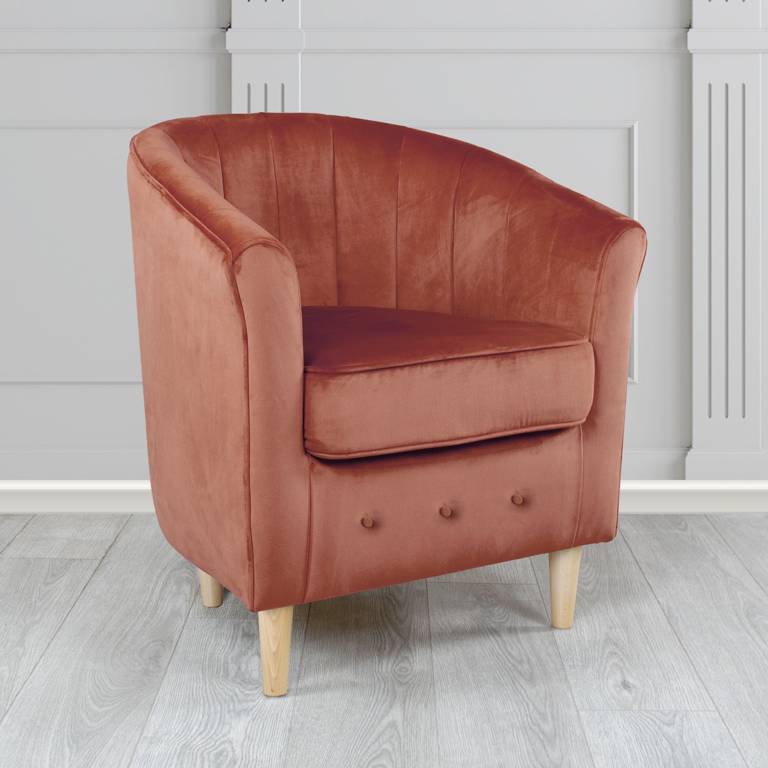 Doha Tub Chair in Sapore Plain Velvet Fabric