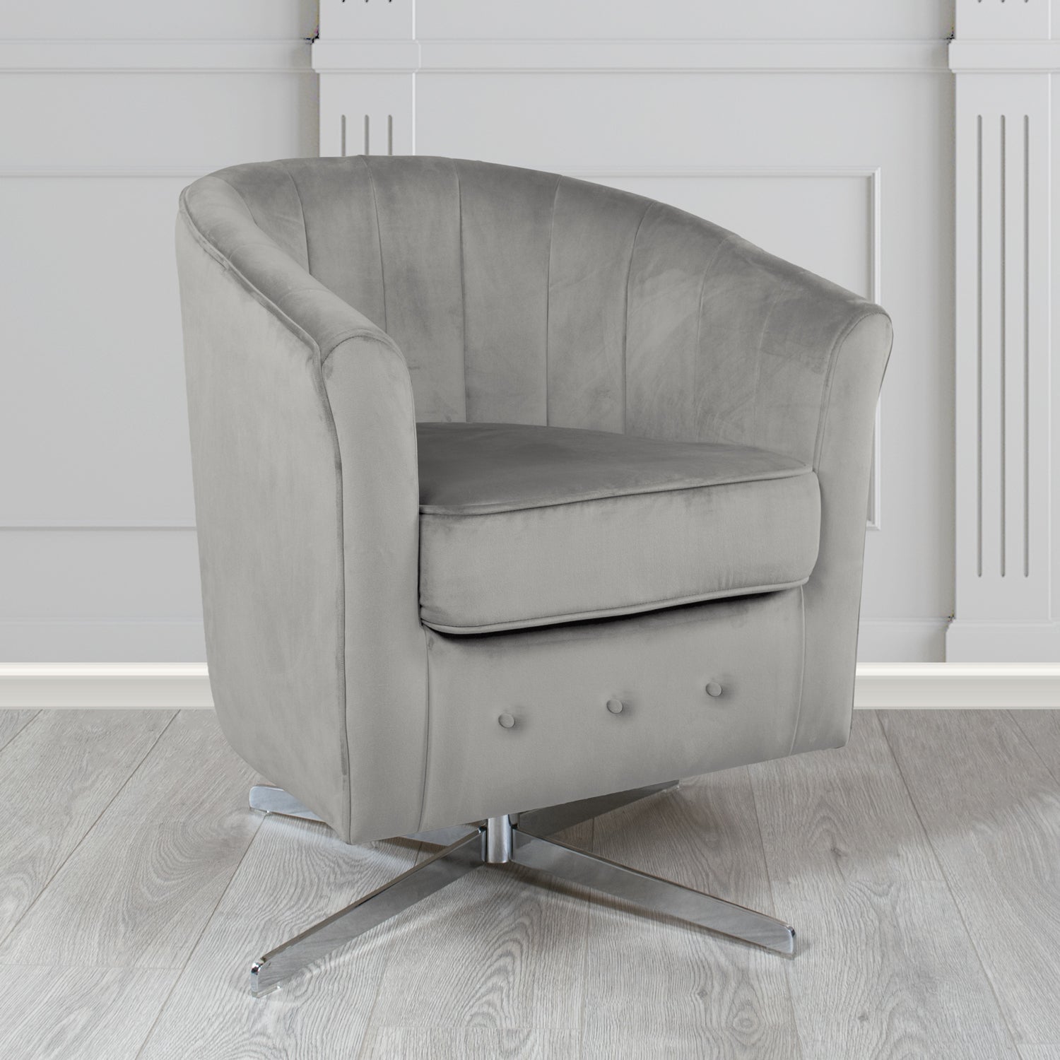 Doha Swivel Tub Chair in Sapore Crib 5 Velvet Fabric