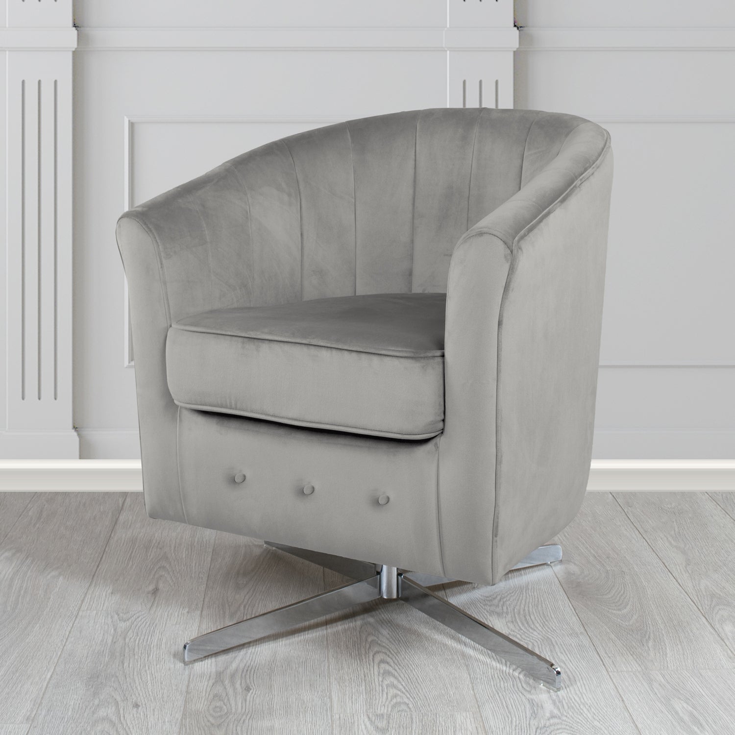 Doha Swivel Tub Chair in Sapore Crib 5 Velvet Fabric