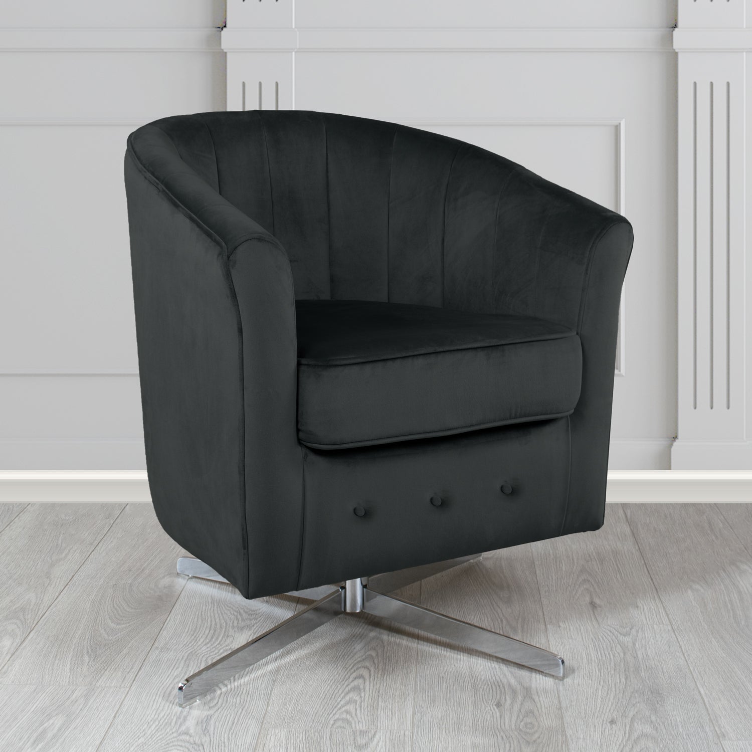 Doha Swivel Tub Chair in Sapore Crib 5 Velvet Fabric