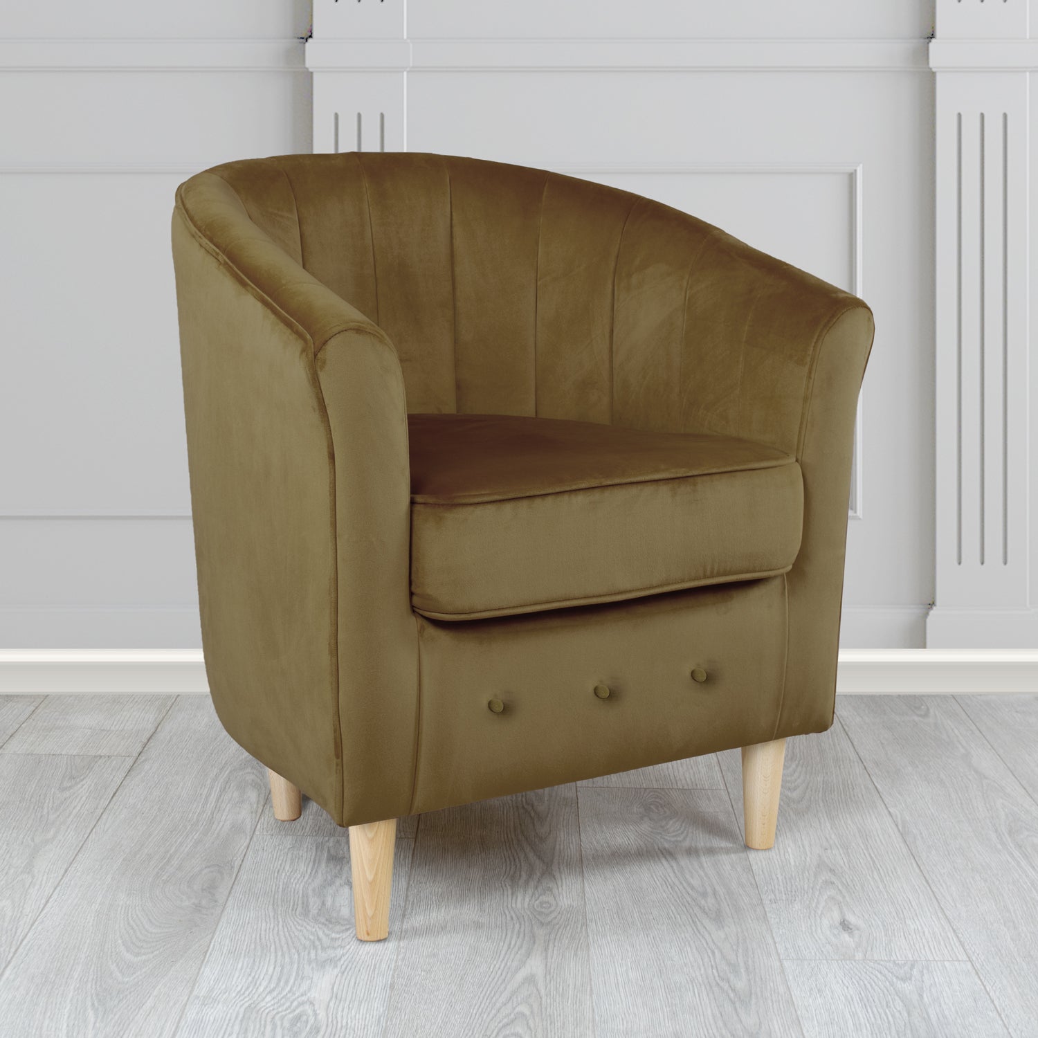 Doha Tub Chair in Sapore Plain Velvet Fabric