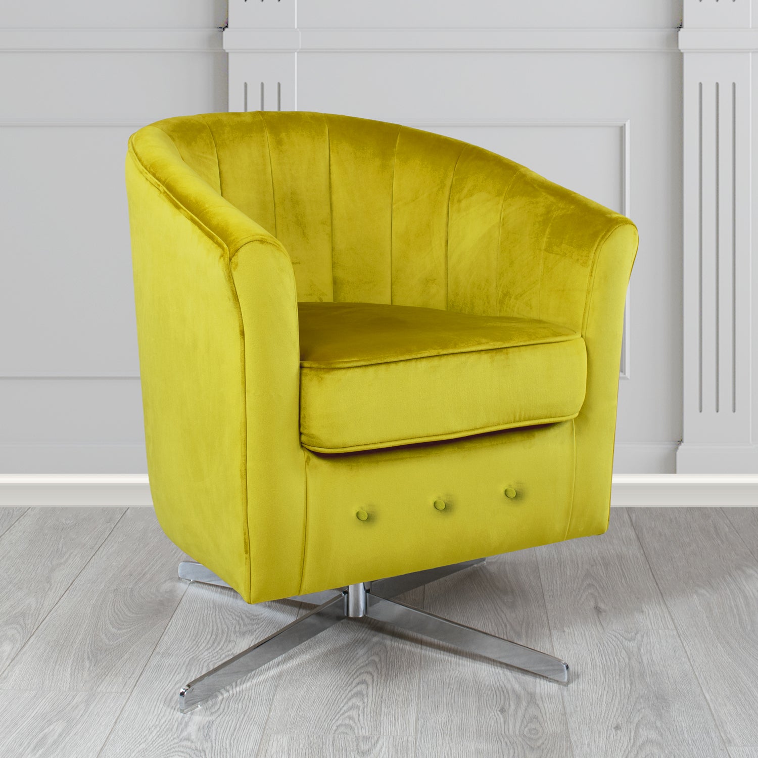 Doha Swivel Tub Chair in Sapore Crib 5 Velvet Fabric