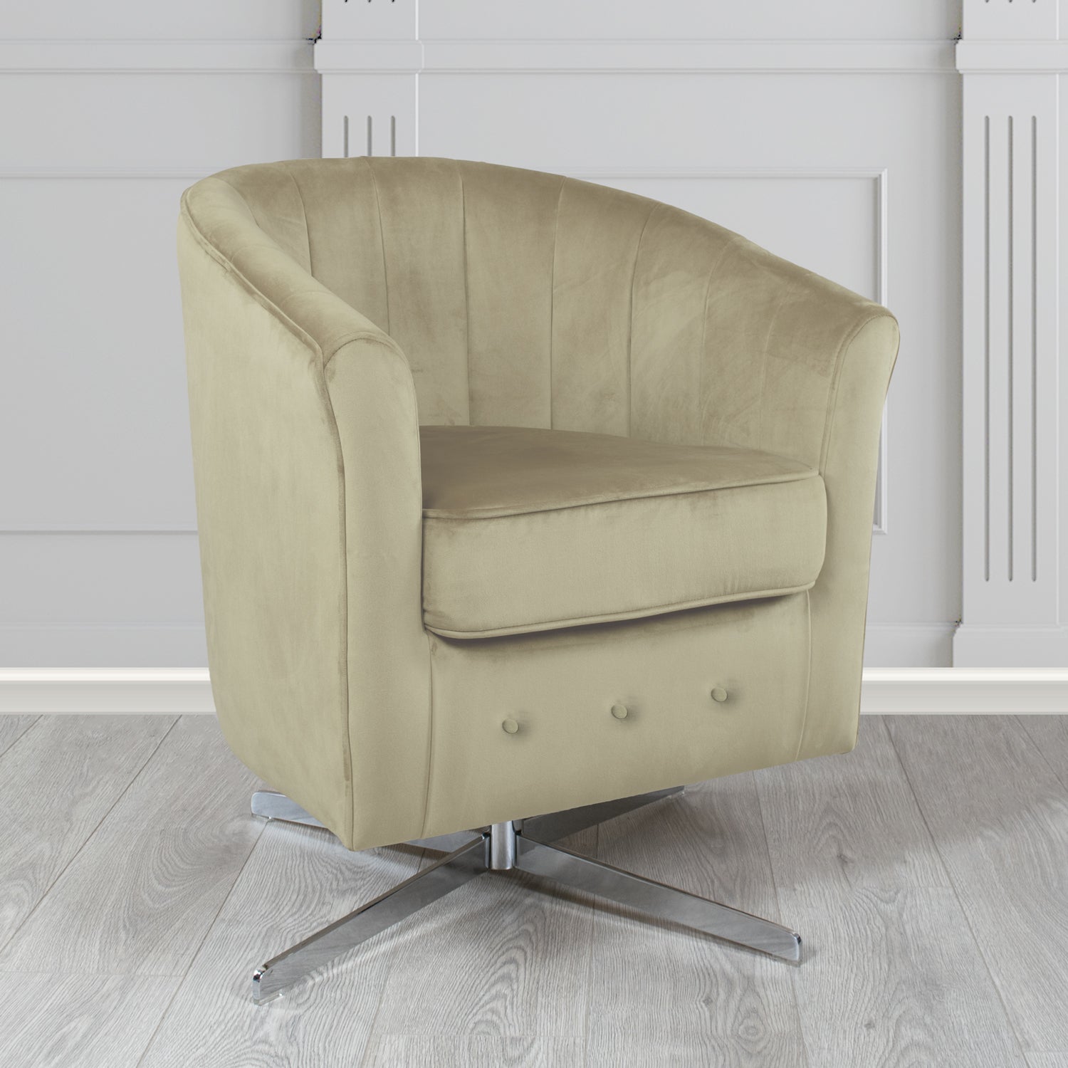 Doha Swivel Tub Chair in Sapore Crib 5 Velvet Fabric