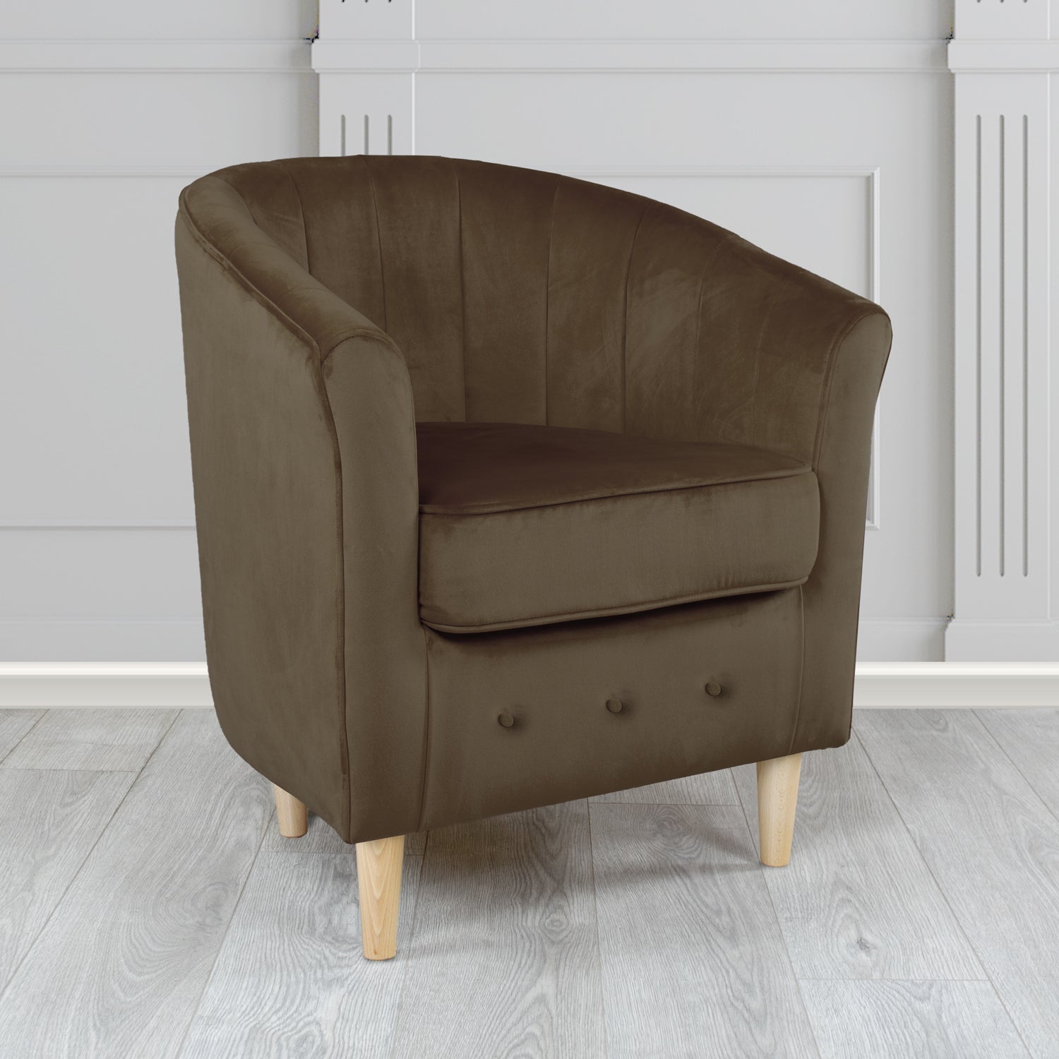 Doha Tub Chair in Sapore Plain Velvet Fabric