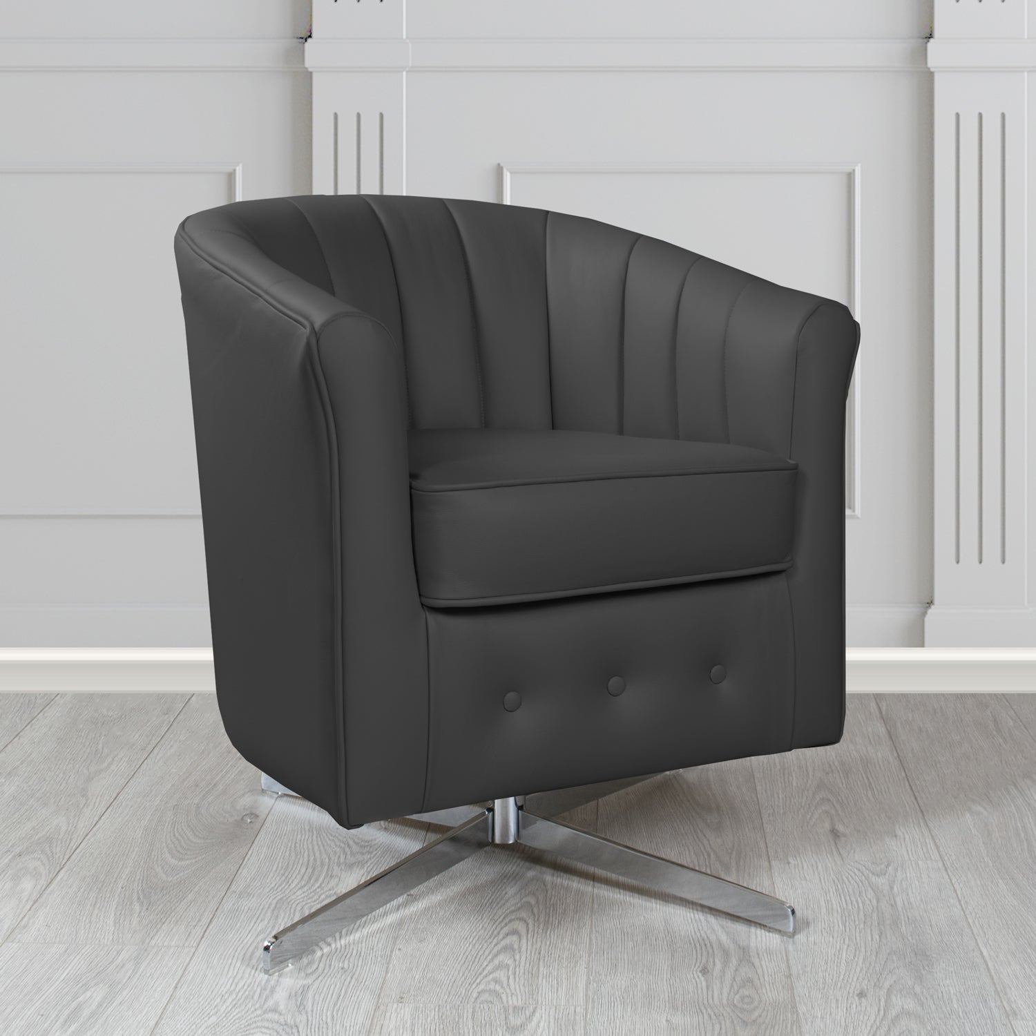 Doha Swivel Tub Chair in Shelly Crib 5 Genuine Leather