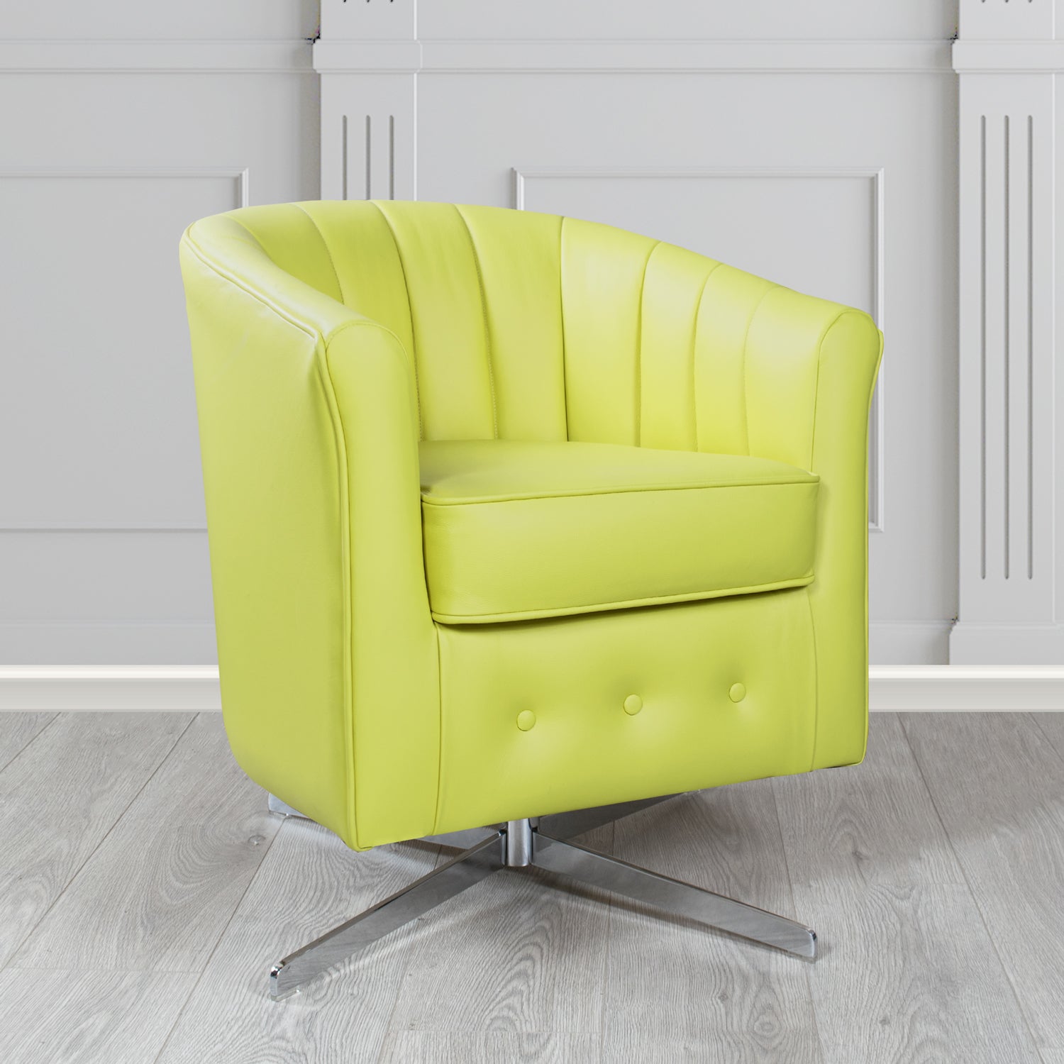 Doha Swivel Tub Chair in Shelly Crib 5 Genuine Leather