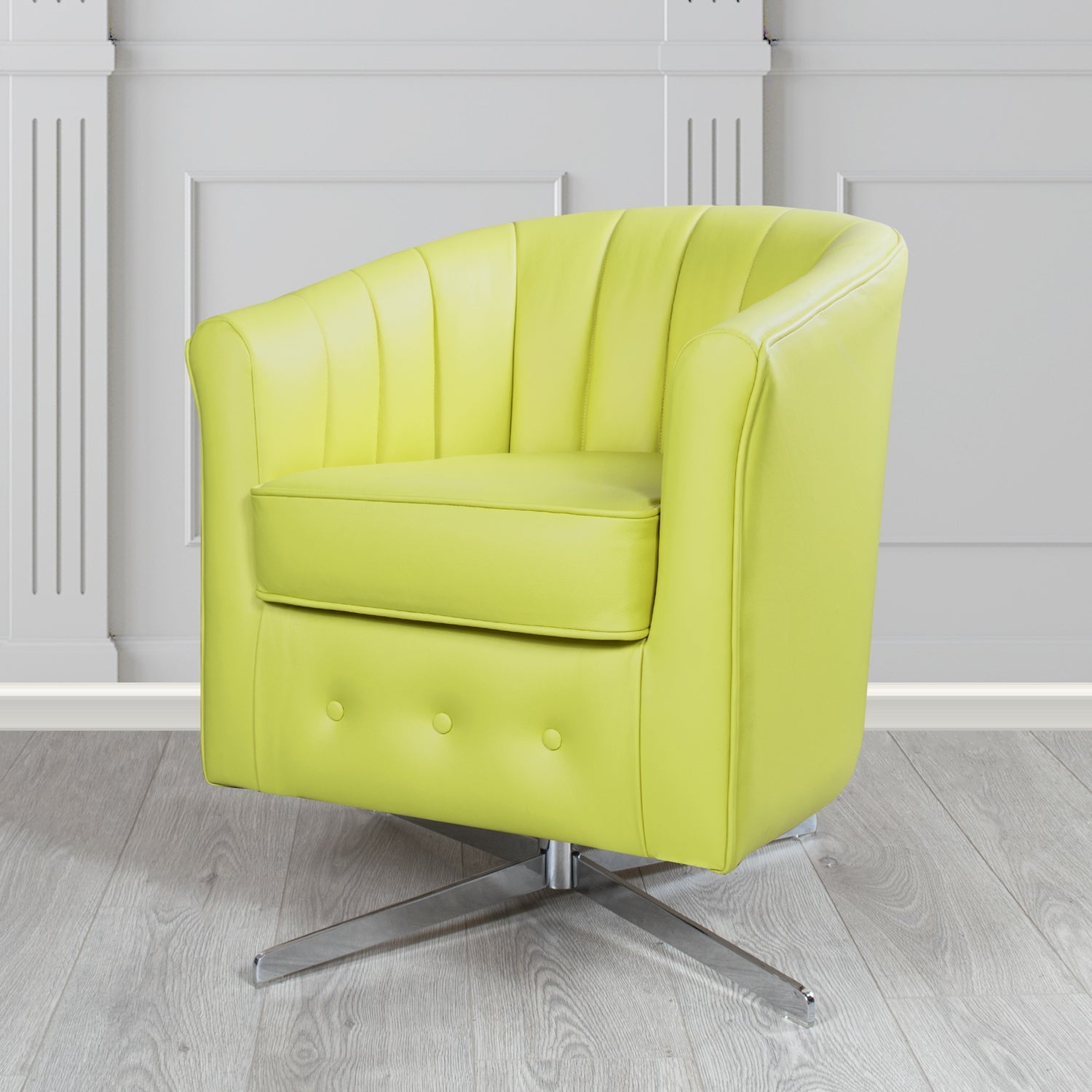 Doha Swivel Tub Chair in Shelly Crib 5 Genuine Leather