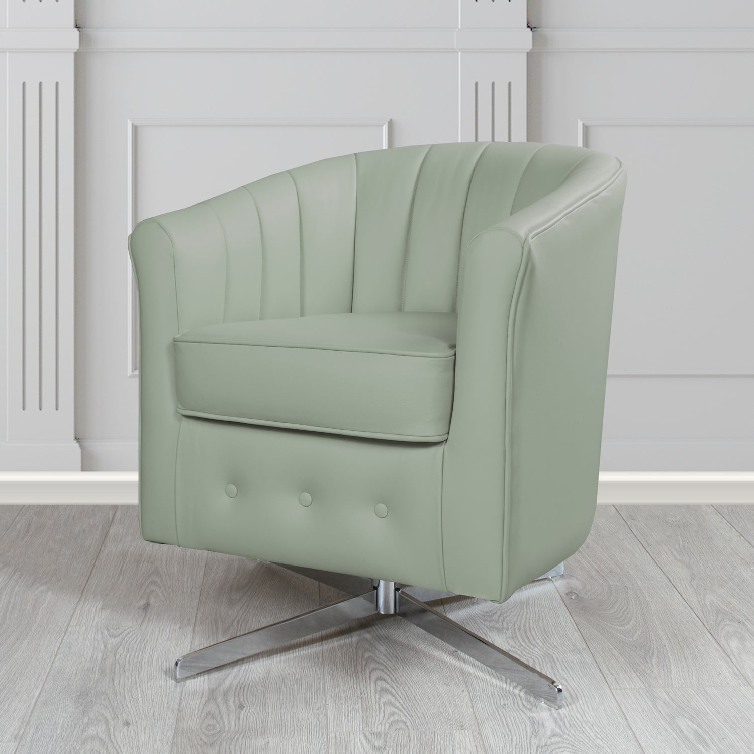 Doha Swivel Tub Chair in Shelly Crib 5 Genuine Leather