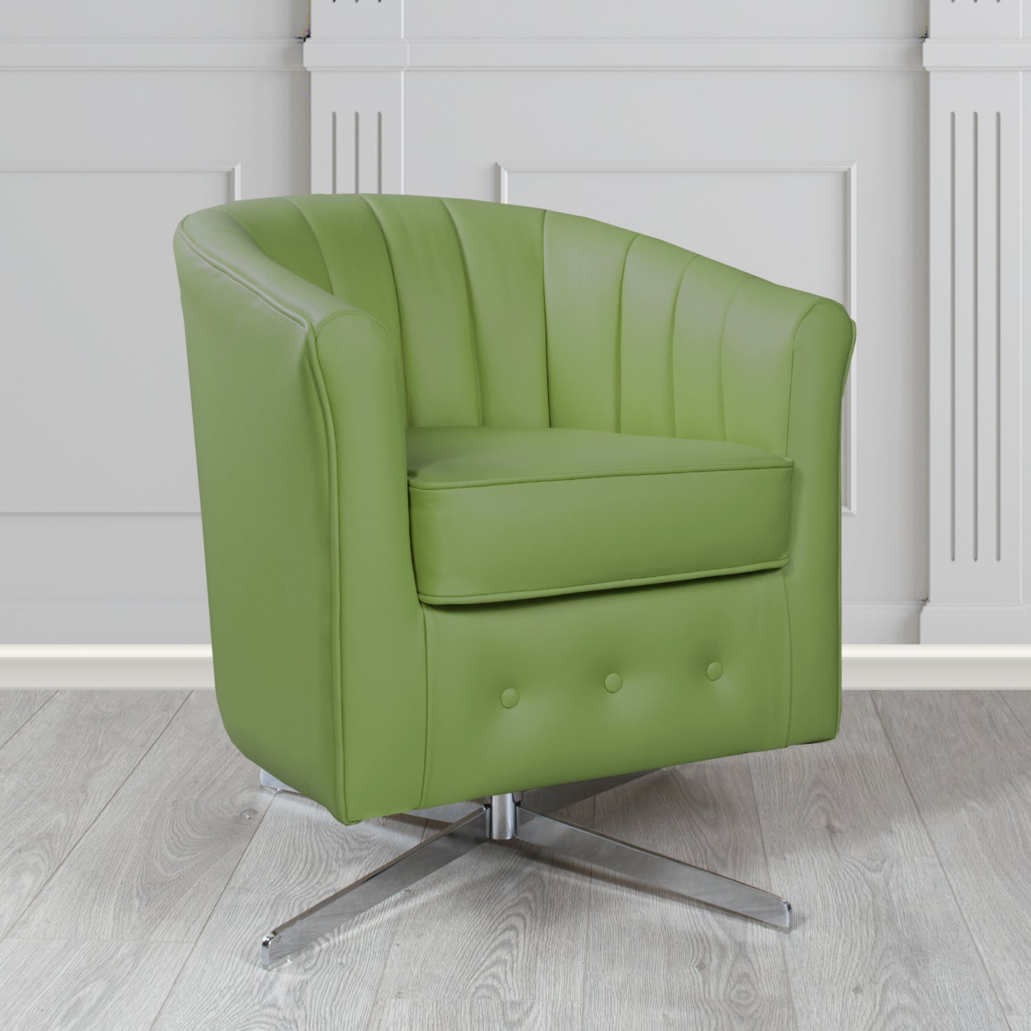 Doha Swivel Tub Chair in Shelly Crib 5 Genuine Leather