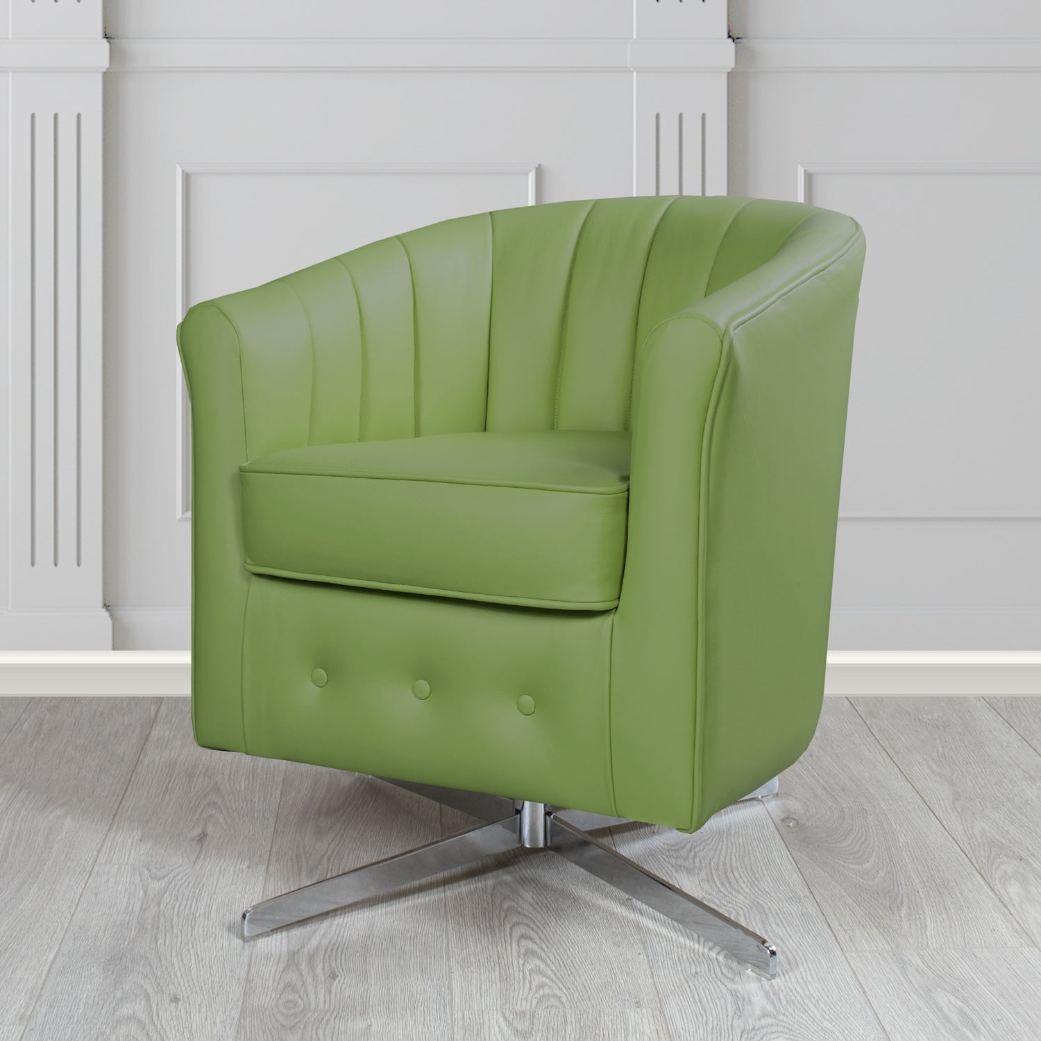 Doha Swivel Tub Chair in Shelly Crib 5 Genuine Leather