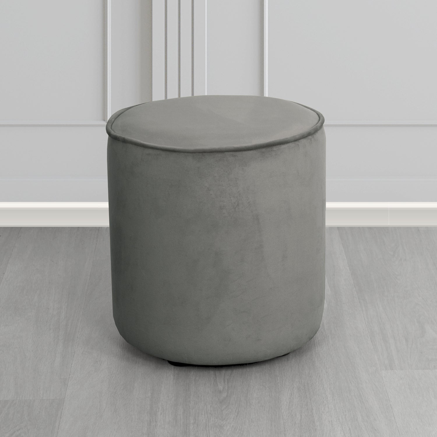 Betsy Round Footstool in Tubz Monaco Velvet Fabric