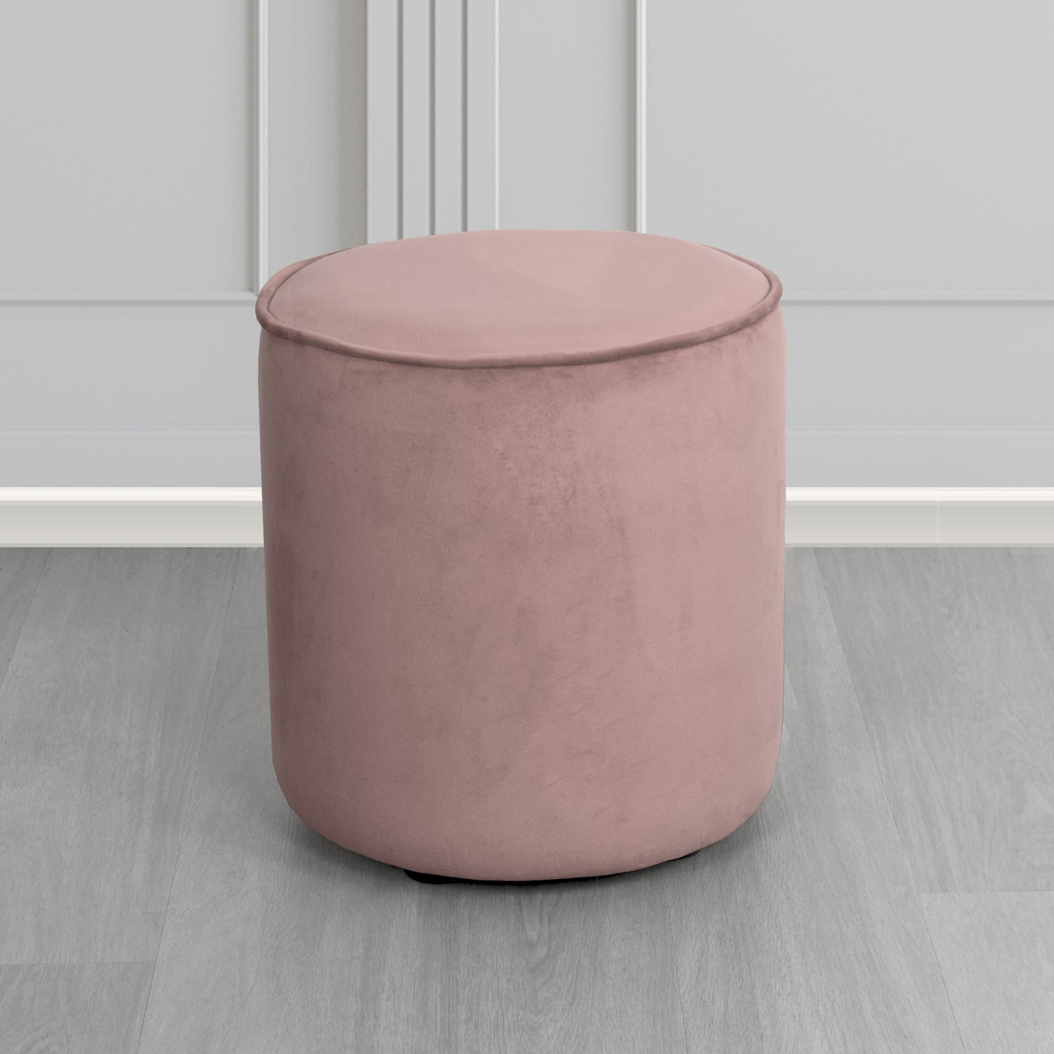 Betsy Round Footstool in Tubz Monaco Velvet Fabric