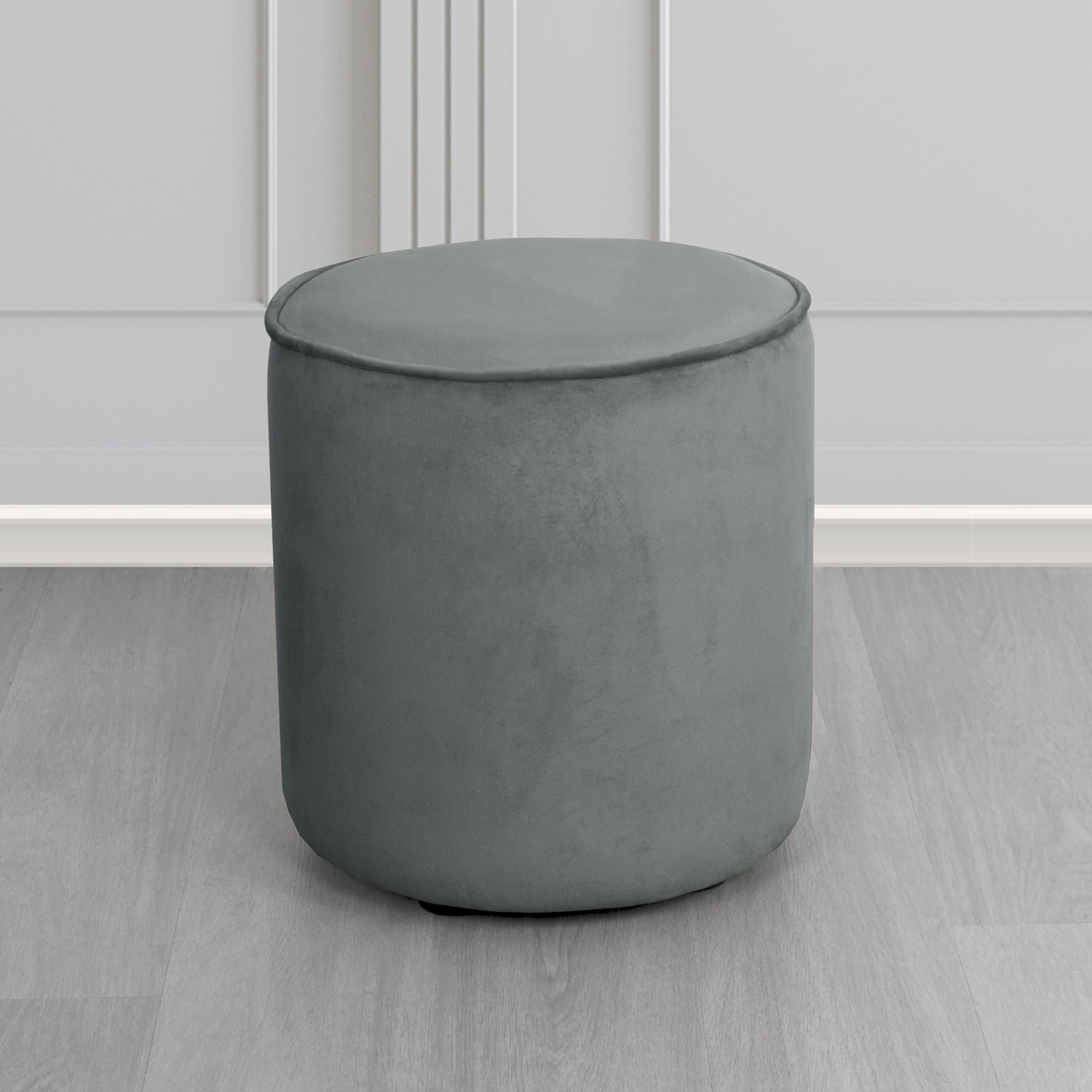 Betsy Round Footstool in Tubz Monaco Velvet Fabric